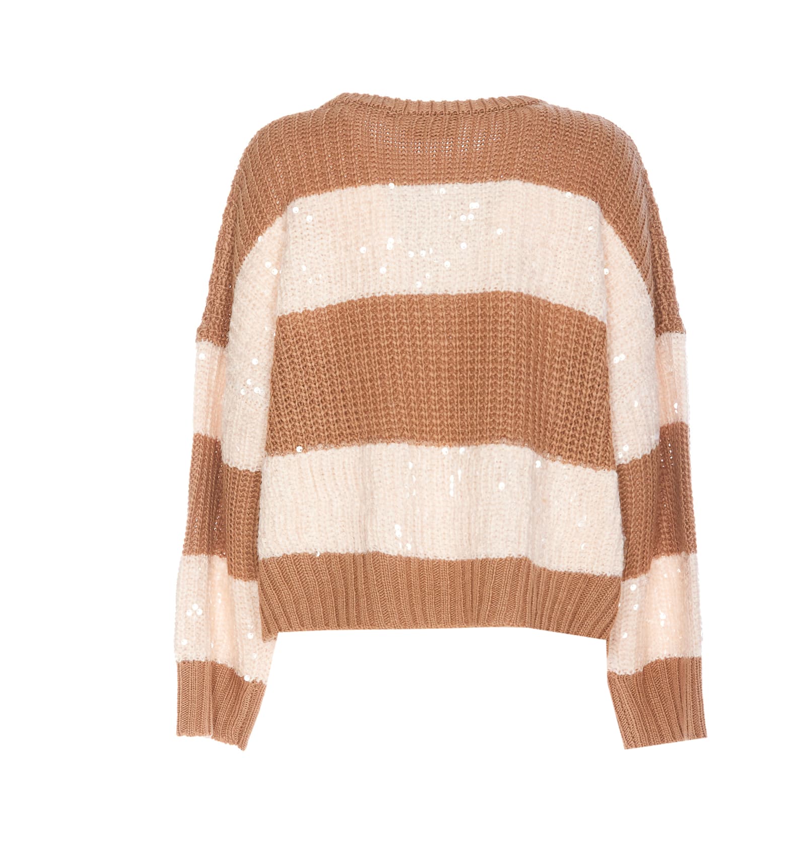 Shop Essentiel Antwerp Sequins Group Sweater In Beige