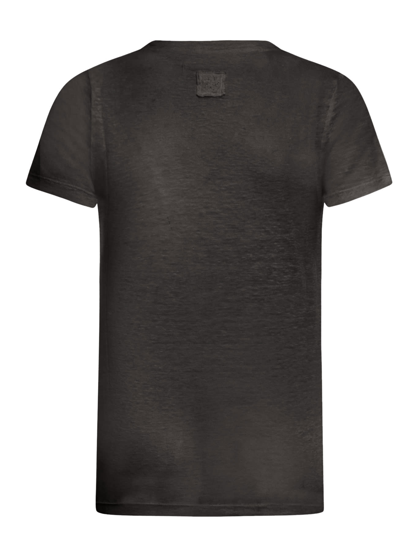 Shop 120% Lino Short Sleeve Women Tshirt In R Black
