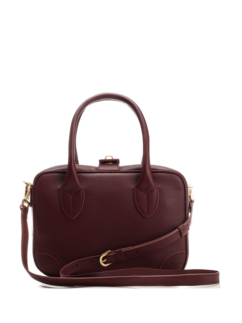 Shop Golden Goose Vita Black Bowling Bag In Bordeaux