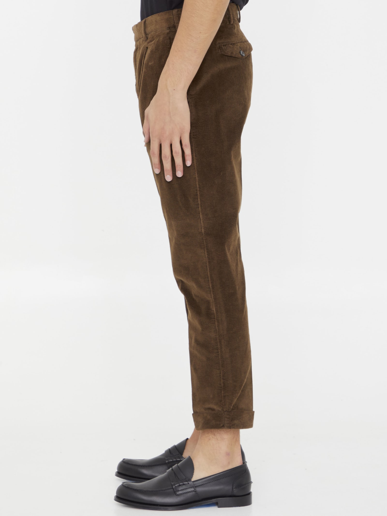 Shop Pt01 Corduroy Trousers In Brown