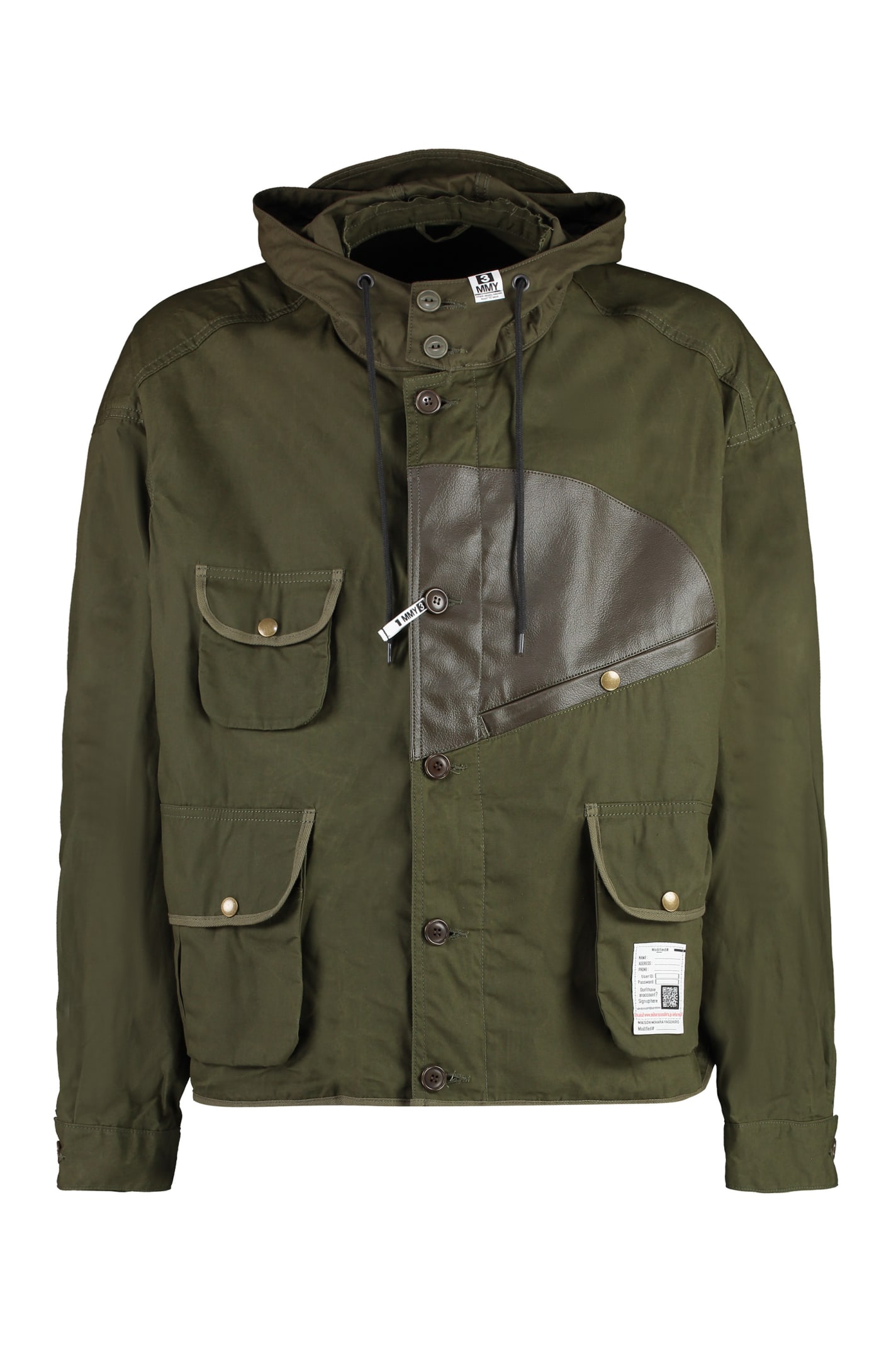 Shop Miharayasuhiro Hooded Windbreaker In Green