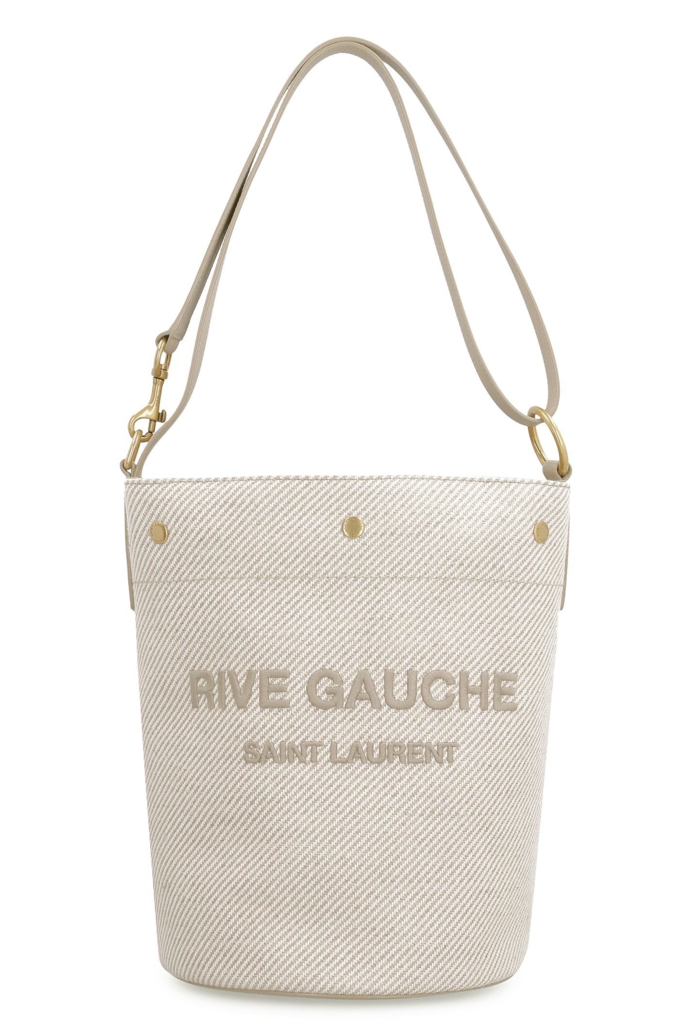 Saint Laurent Rive Gauche Striped Canvas Tote Bag In Multi