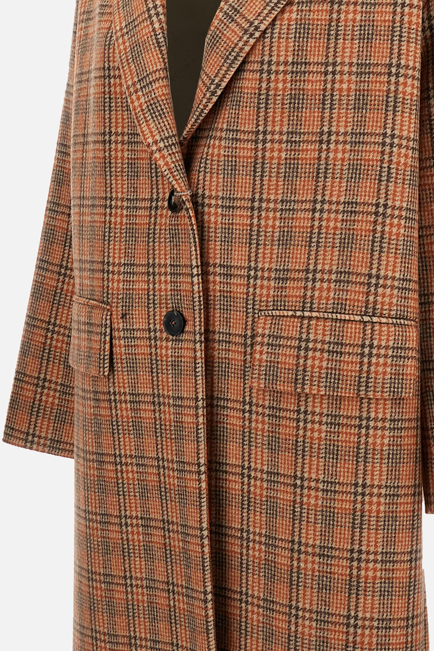 Alberto Biani Checked Flap-pocket Single-breasted Coat In Multi