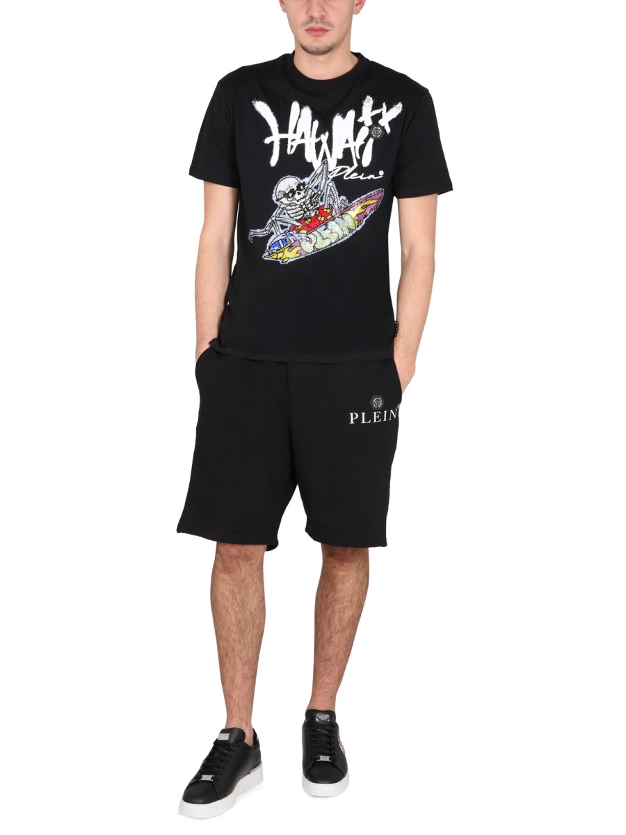Shop Philipp Plein Crewneck T-shirt In Black