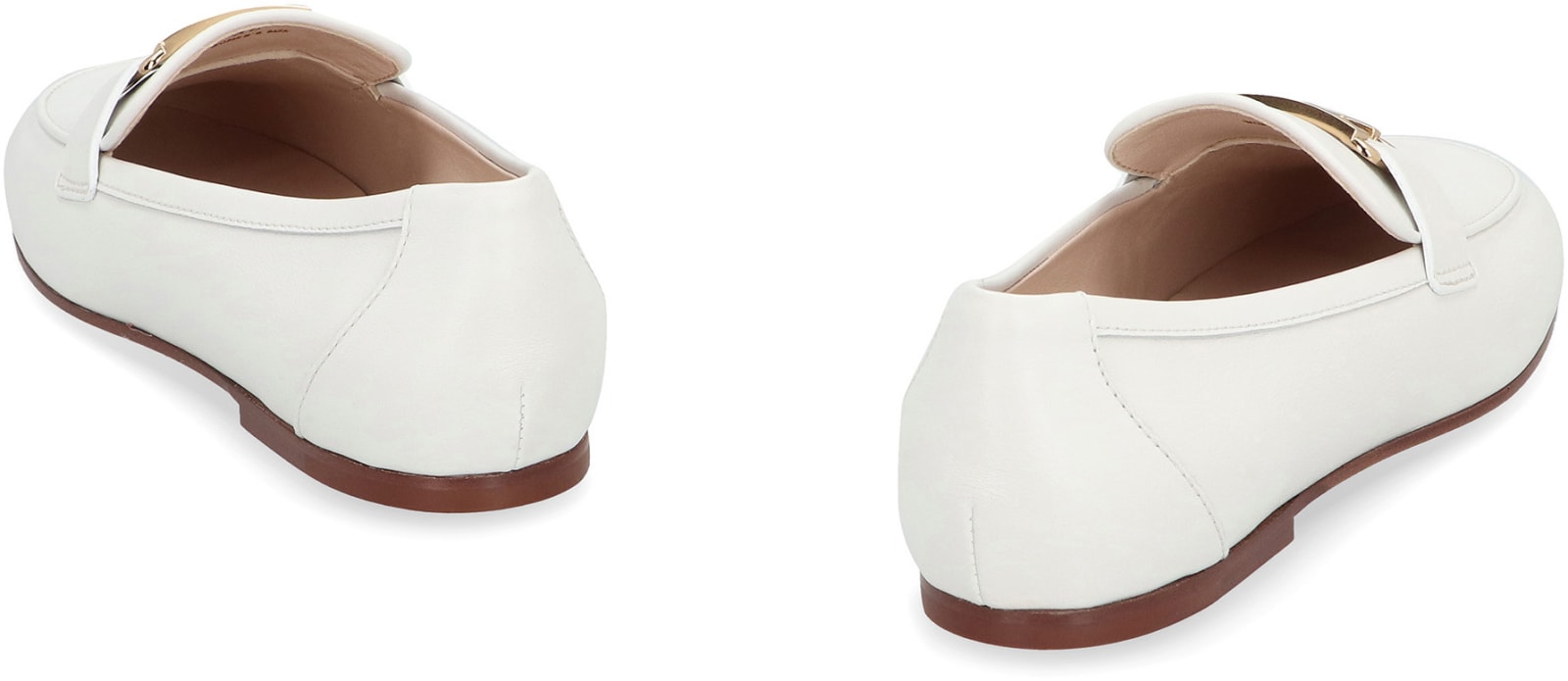 Shop Tod's Leather Loafers In White