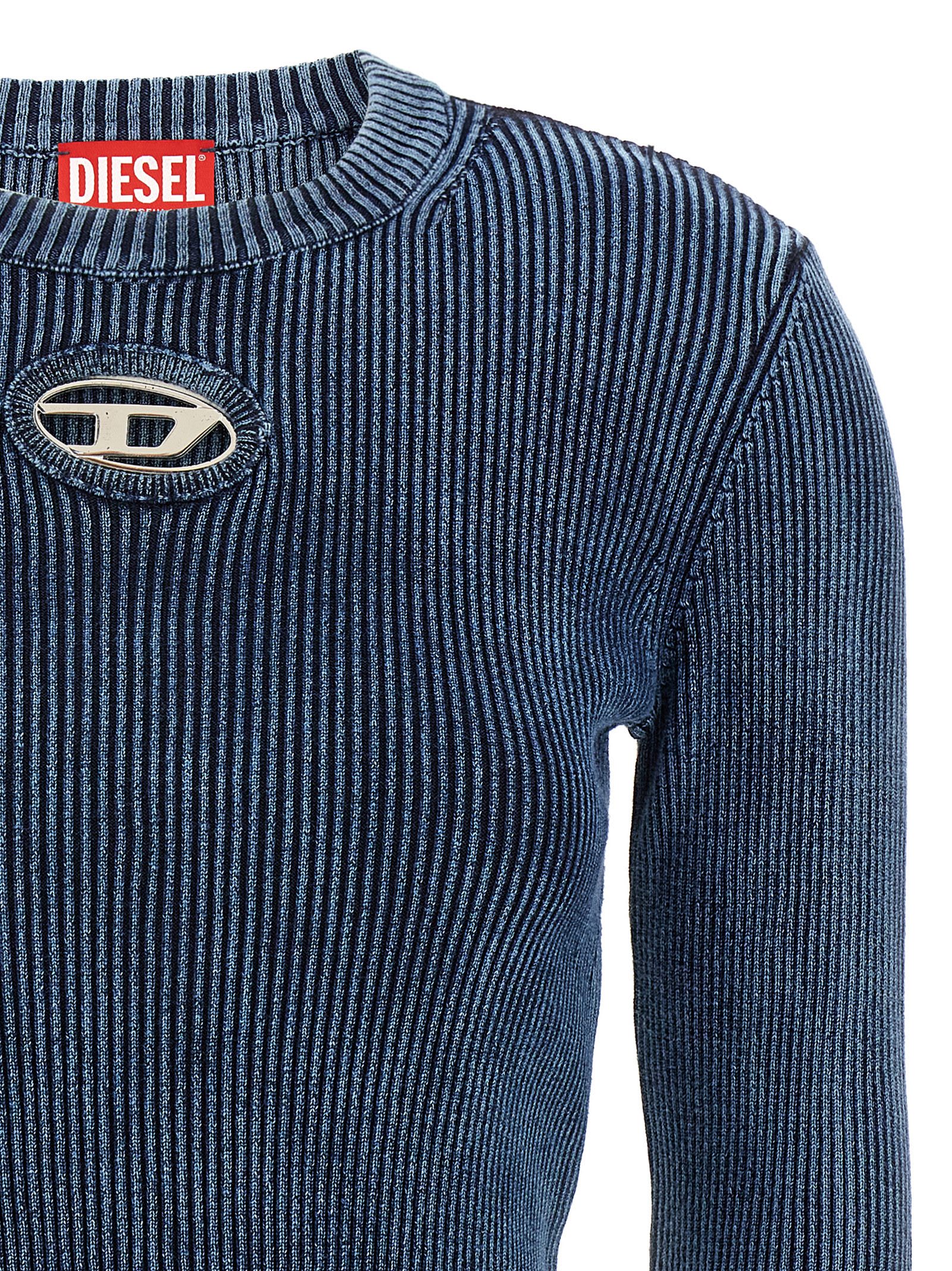 Diesel Women M-anchor Cotton Sweater In Blue