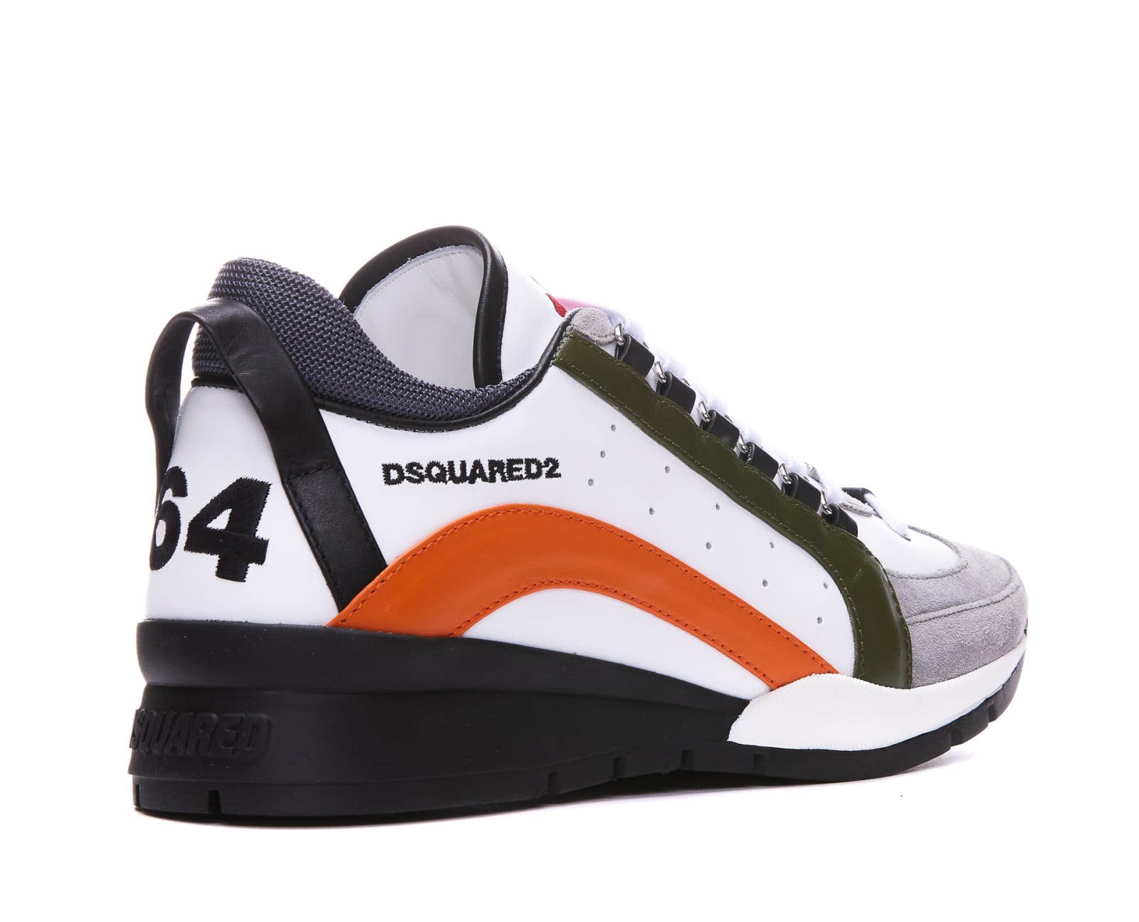 Shop Dsquared2 Spiker Sneakers In Bianco/arancione
