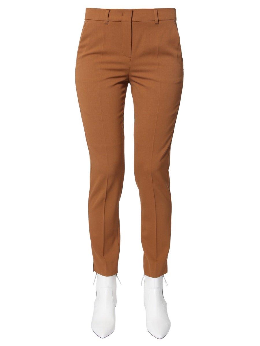 Shop Max Mara Straight Leg Cropped Trousers In Brown