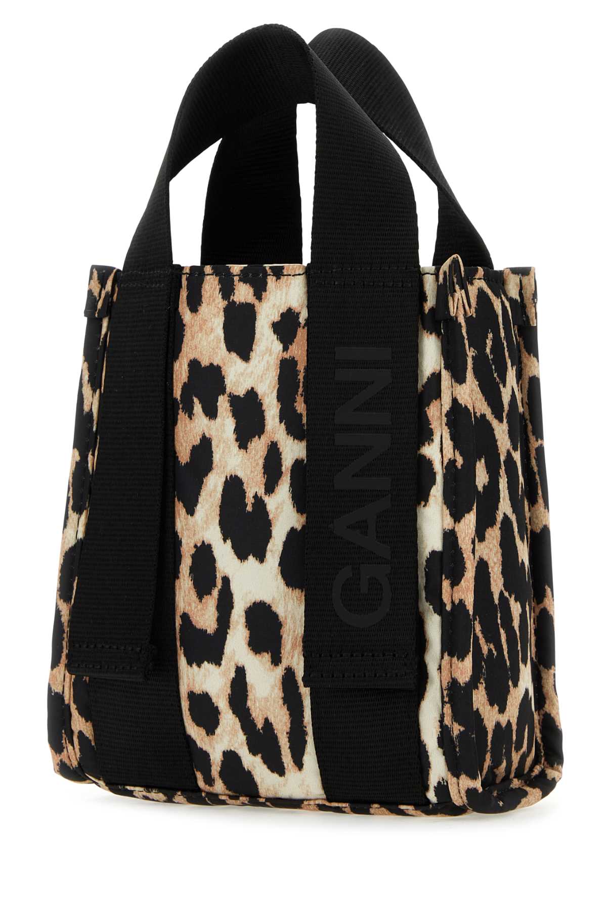 Ganni Printed Polyester Mini Handbag In Leopard