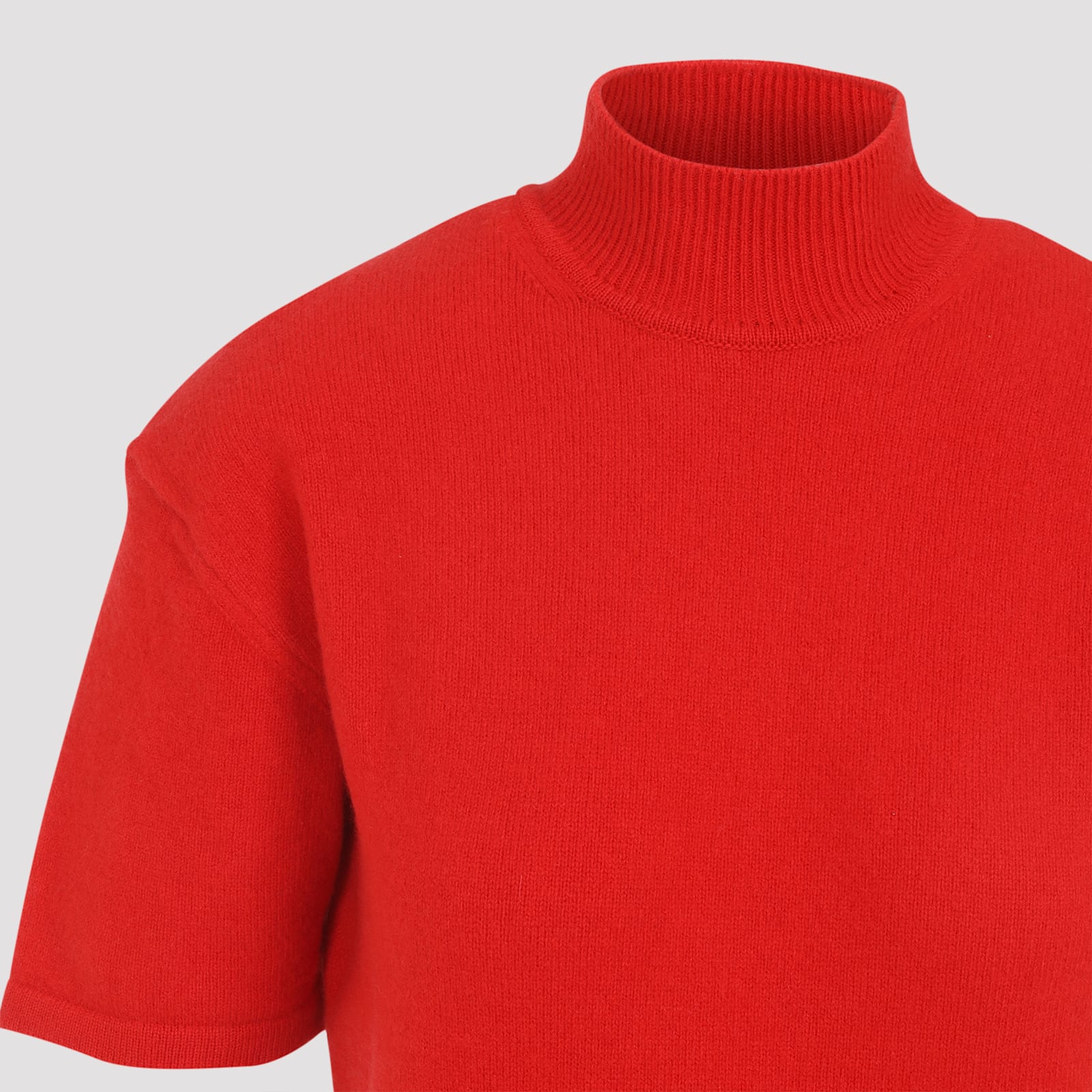 Jacquemus Womens Red La Robe Maille High-neck Wool Mini Dress In Red