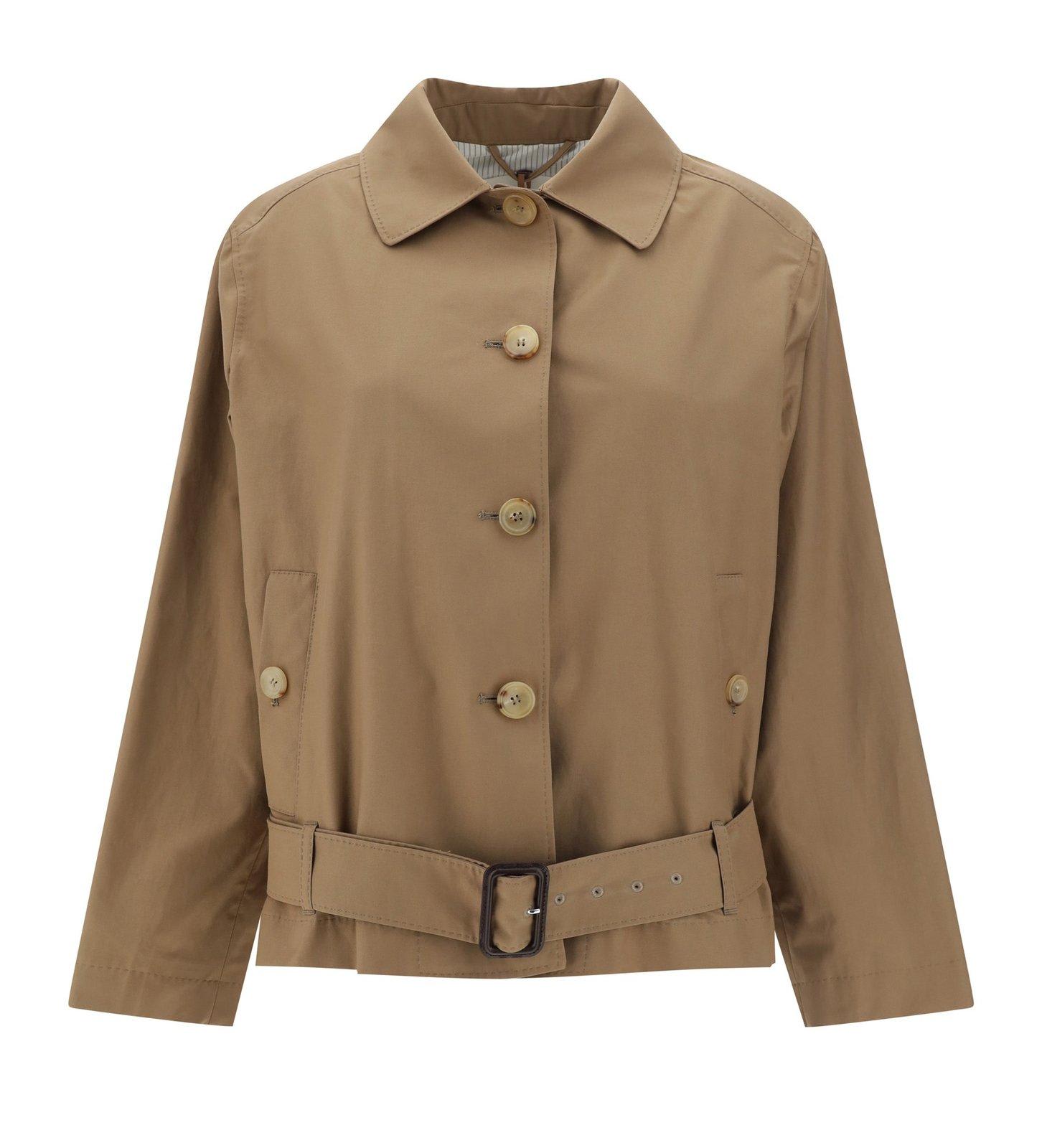 Sportmax Buttoned Belted Trench Coat