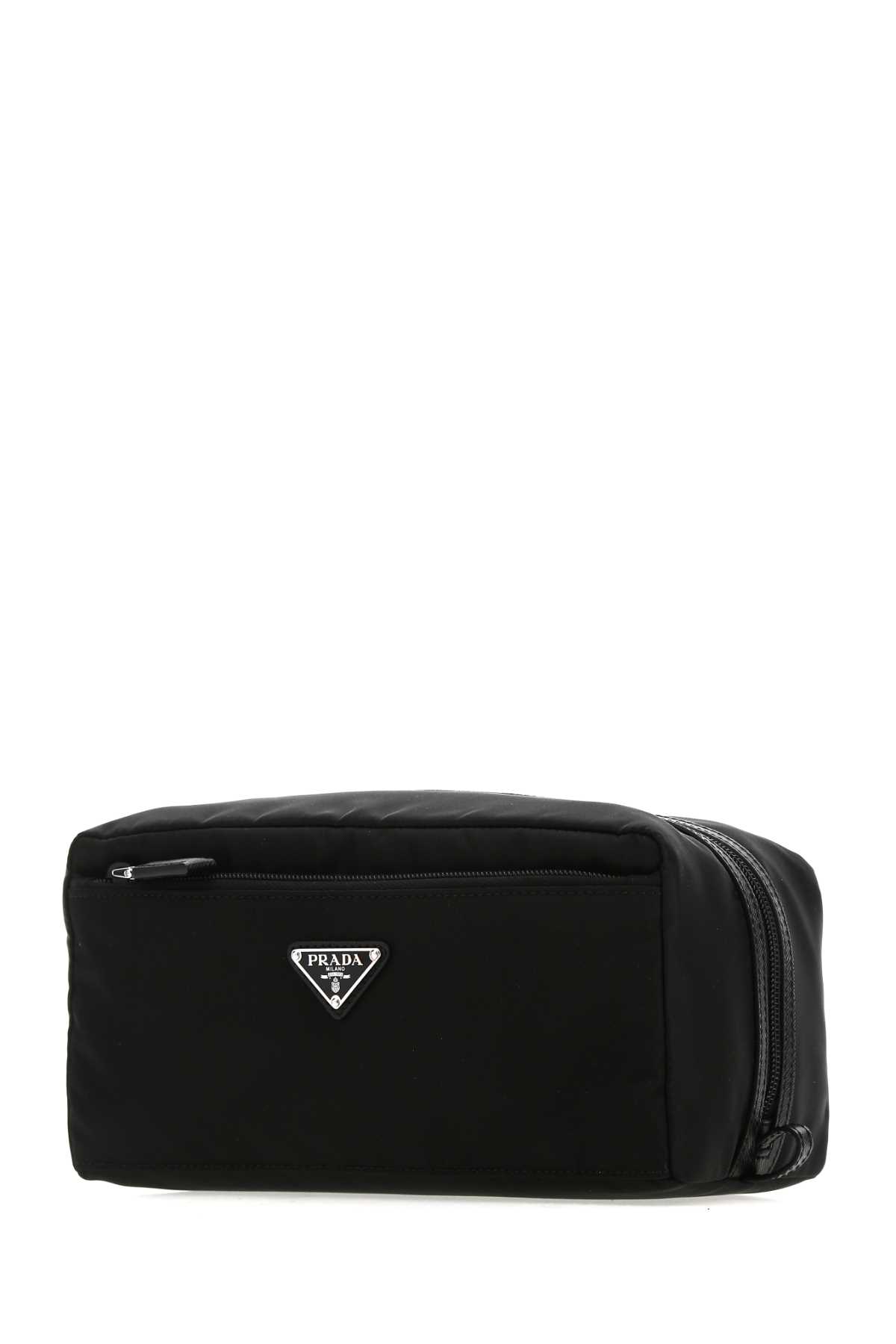 Shop Prada Black Nylon Beauty Case In Nero