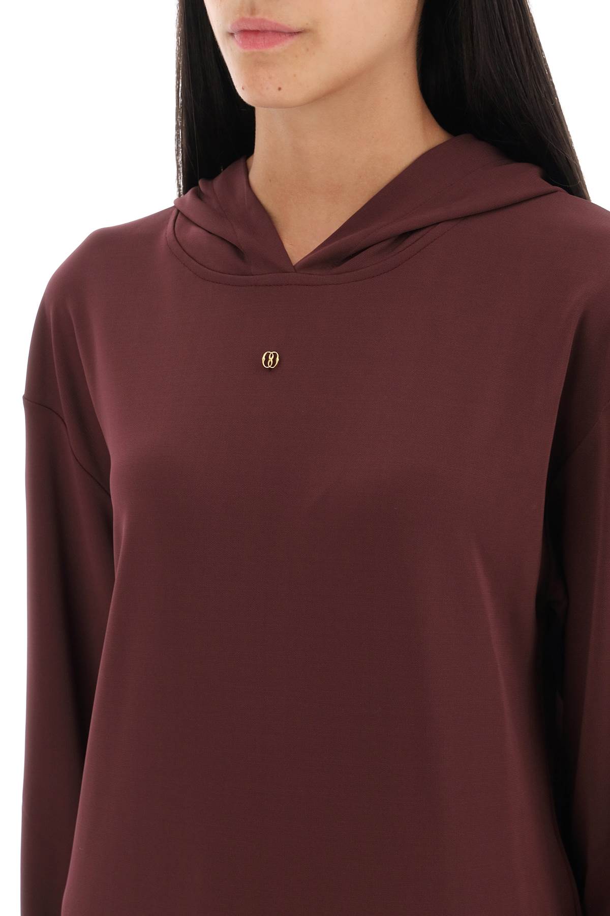 Shop Bally Jersey Hoodie With  Emblem In Portugal 23 (purple)