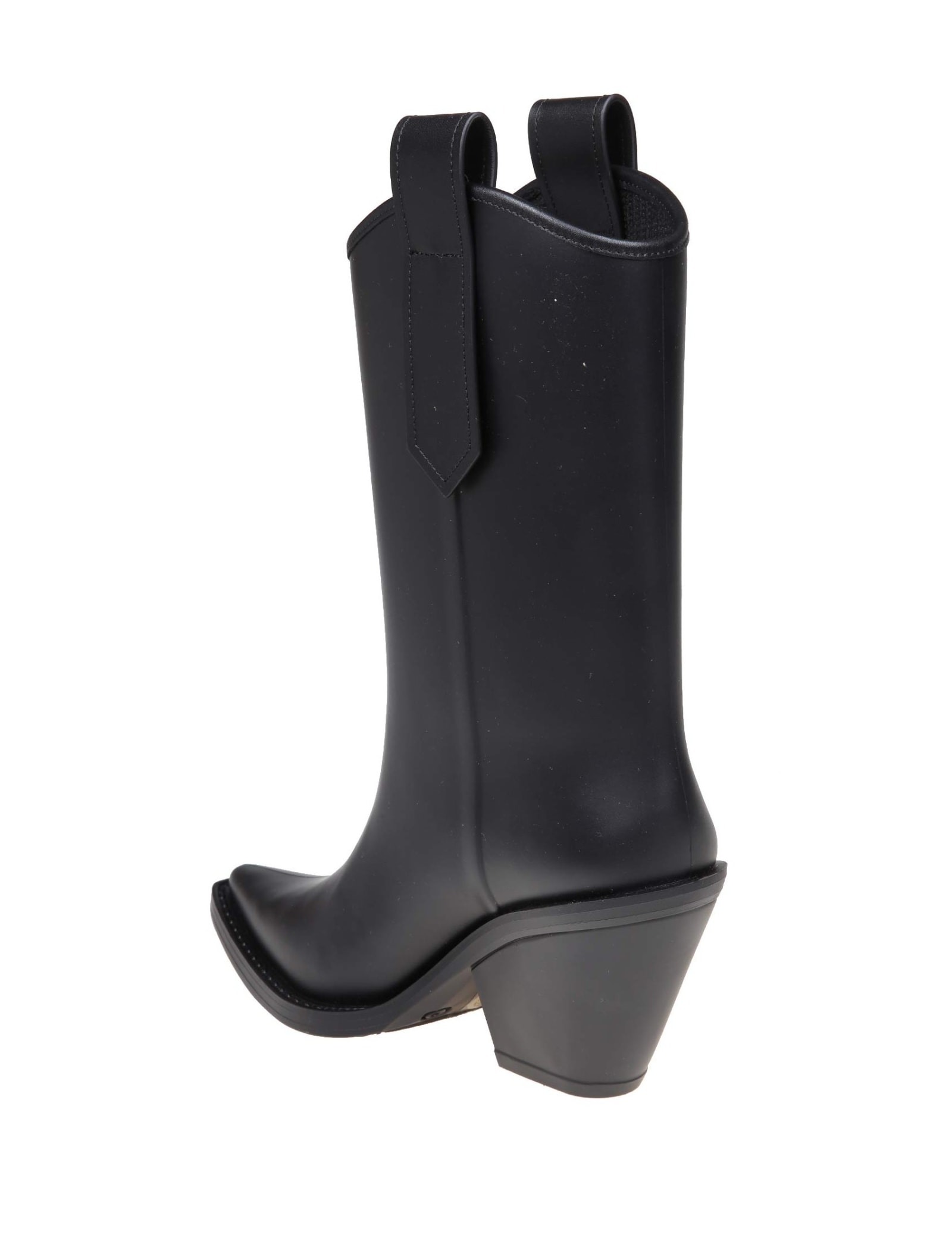 Shop Balmain Tess Pb Rubber Ankle Boot Black Color In Noir