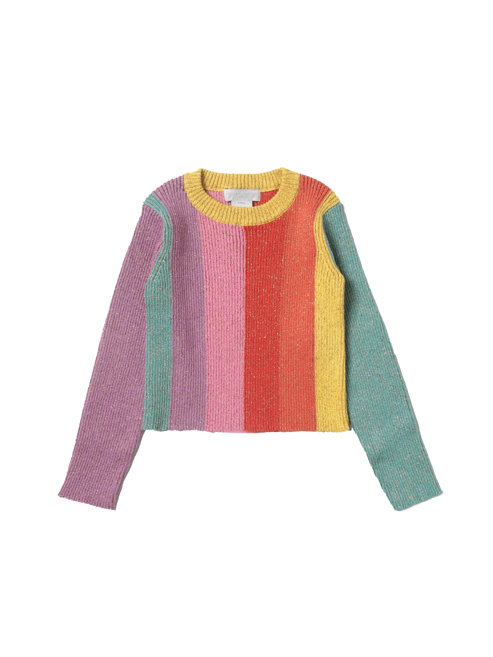 Stella McCartney Kids Cotton Blend Sweater With Glitter