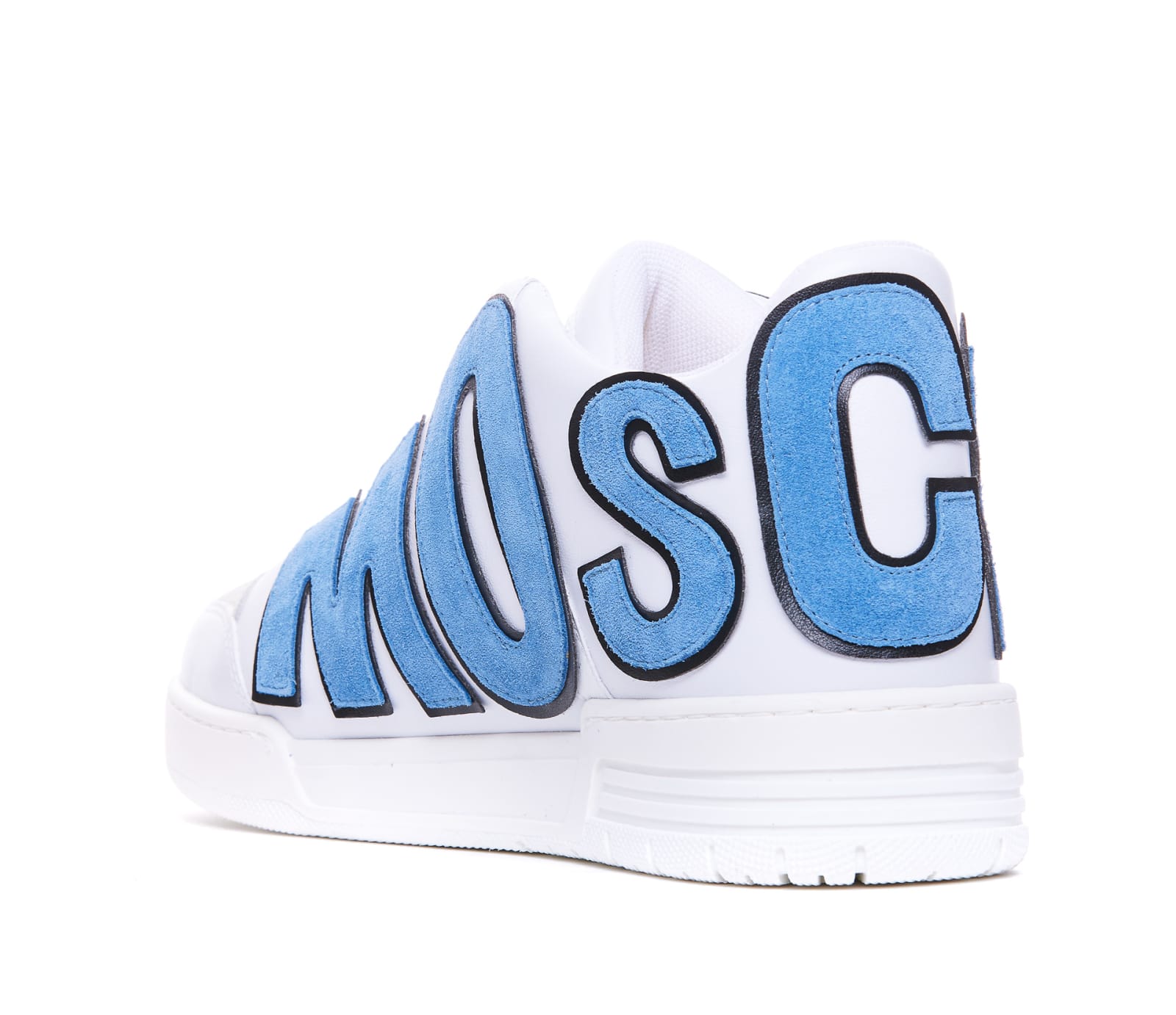 Shop Moschino Maxi Logo Streetball Sneakers In White