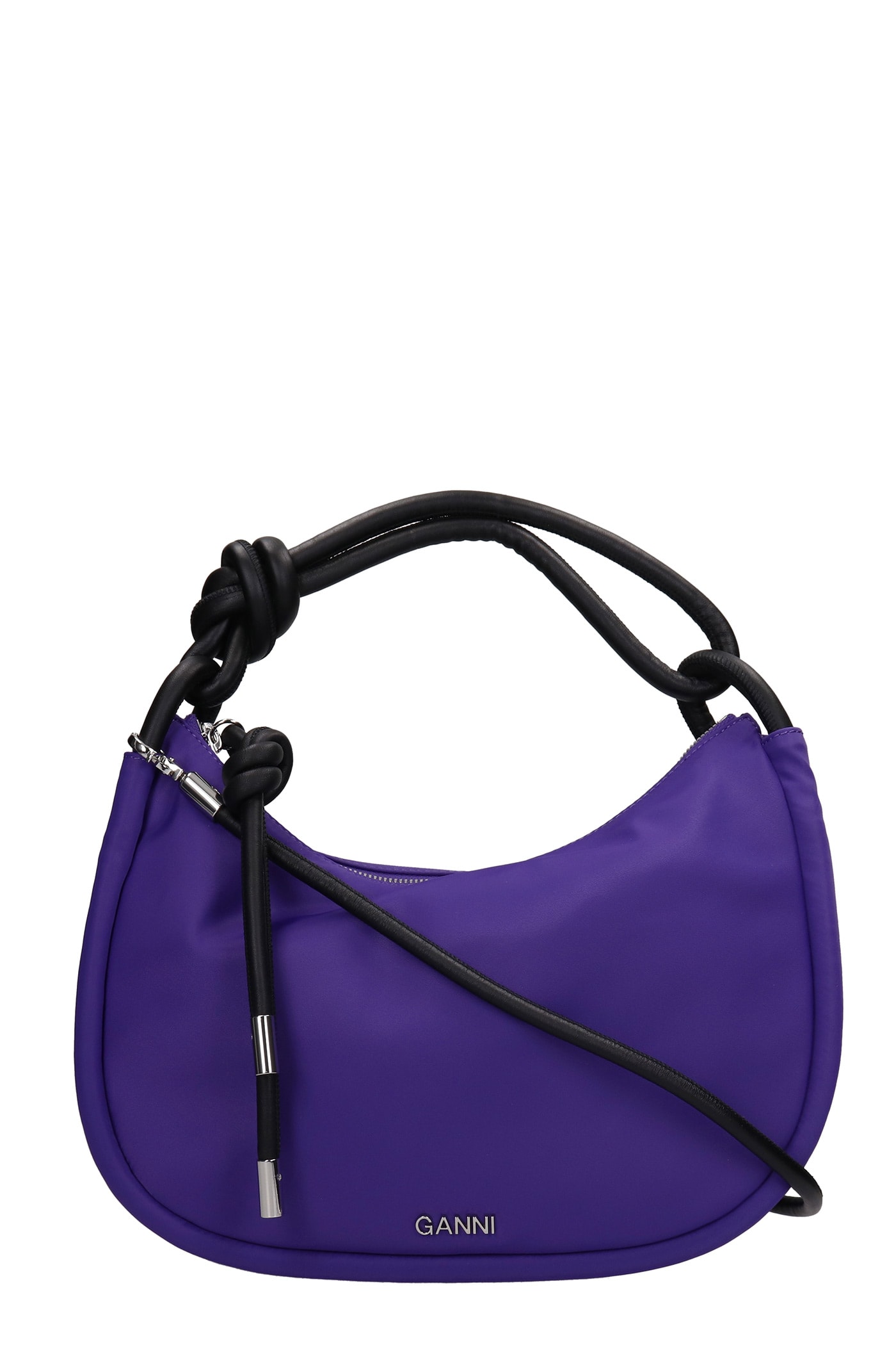 Ganni Knott Shoulder Bag In Viola Polyamide