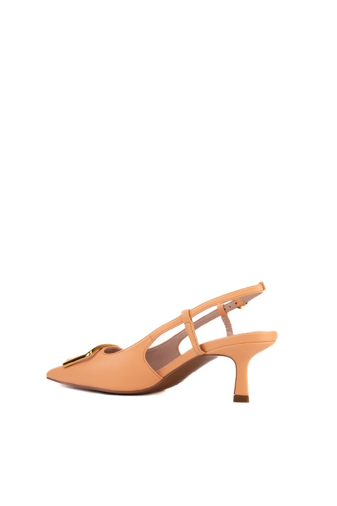 Shop Coccinelle Leather Pumps With Stiletto Heel In Sunrise