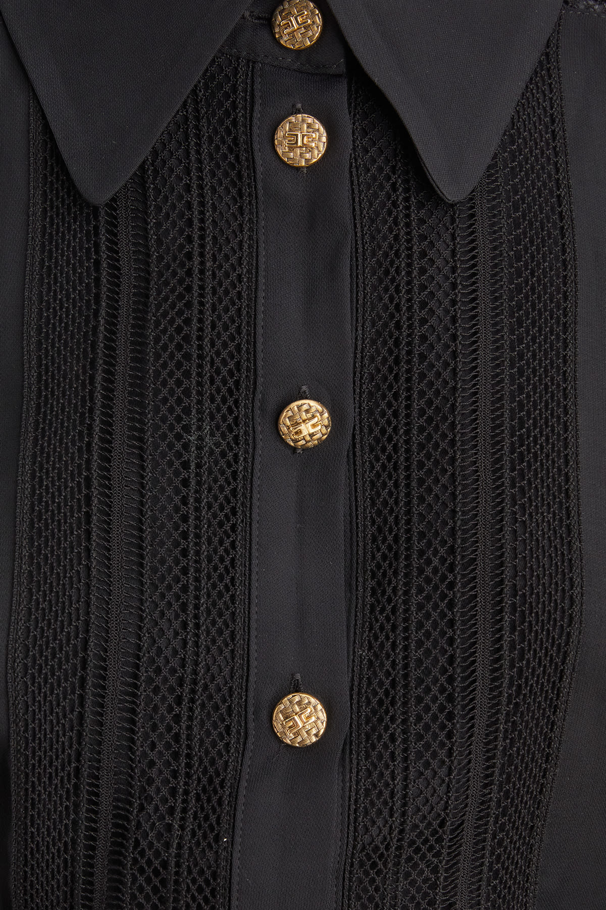 Elisabetta Franchi Black Stretch Silk Blouse In 110