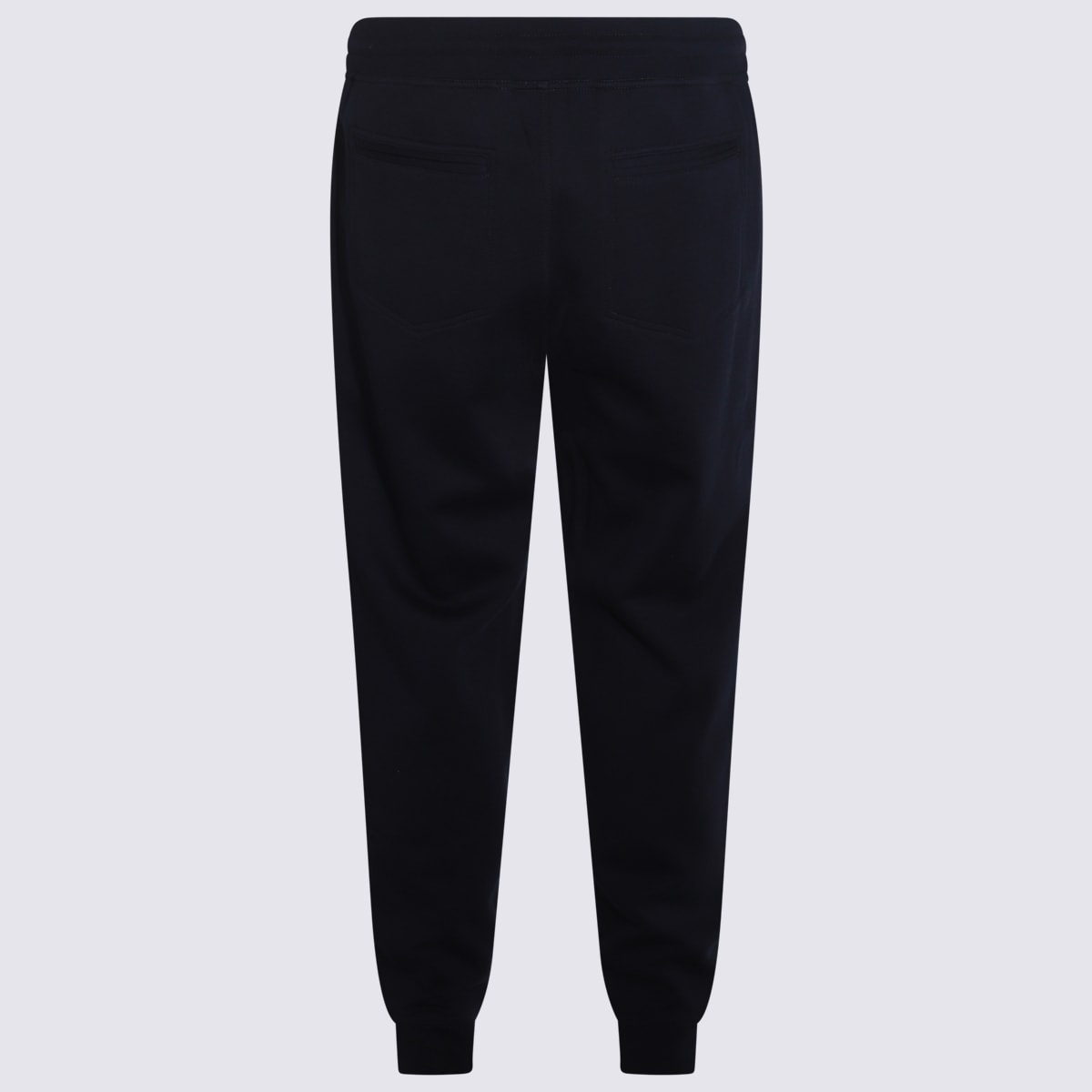 Shop Brunello Cucinelli Navy Blue Cotton Pants