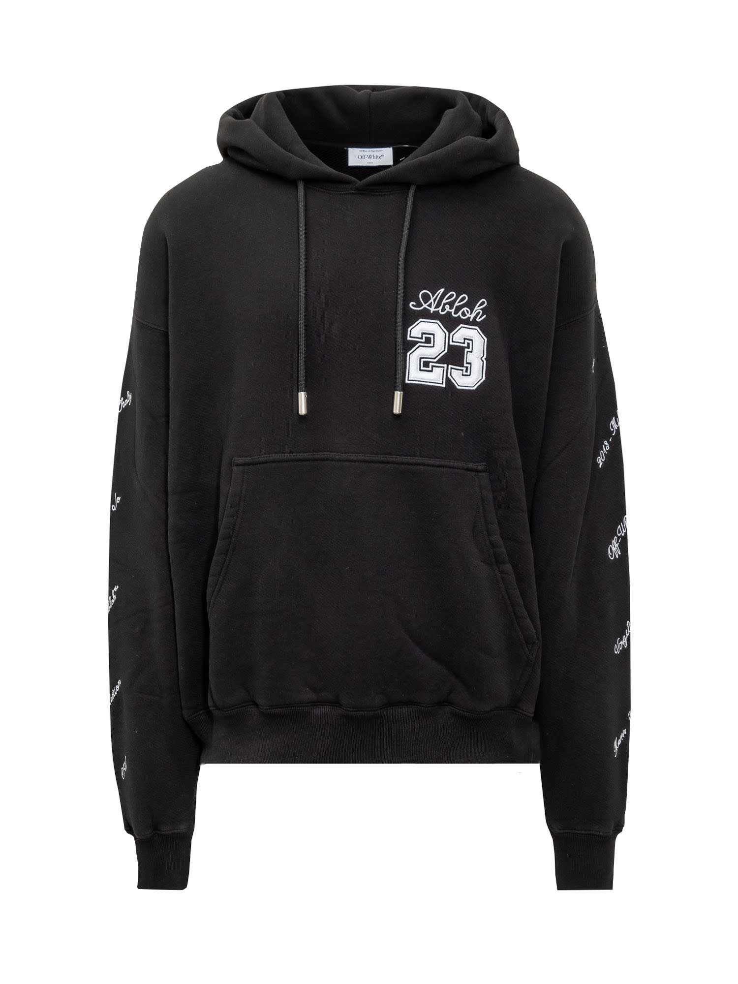 Shop Off-white Ow 23 Skate Hoodie In Black White