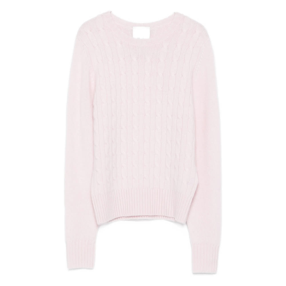 Allude Cable-knit Sweater In Pink