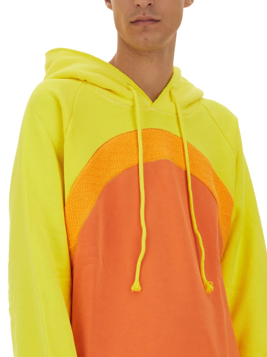 Shop Erl Rainbow Sweatshirt In Orange