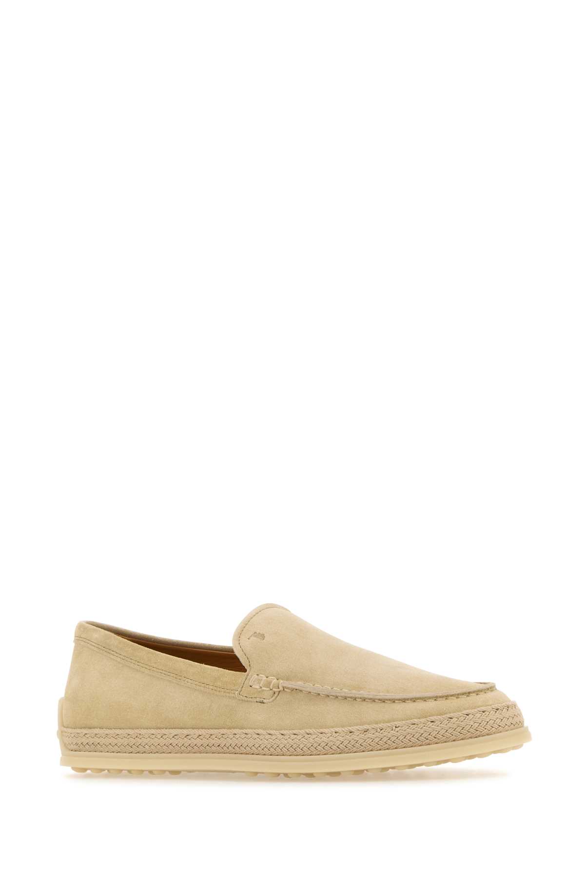 Shop Tod's Sand Suede Loafers In C606