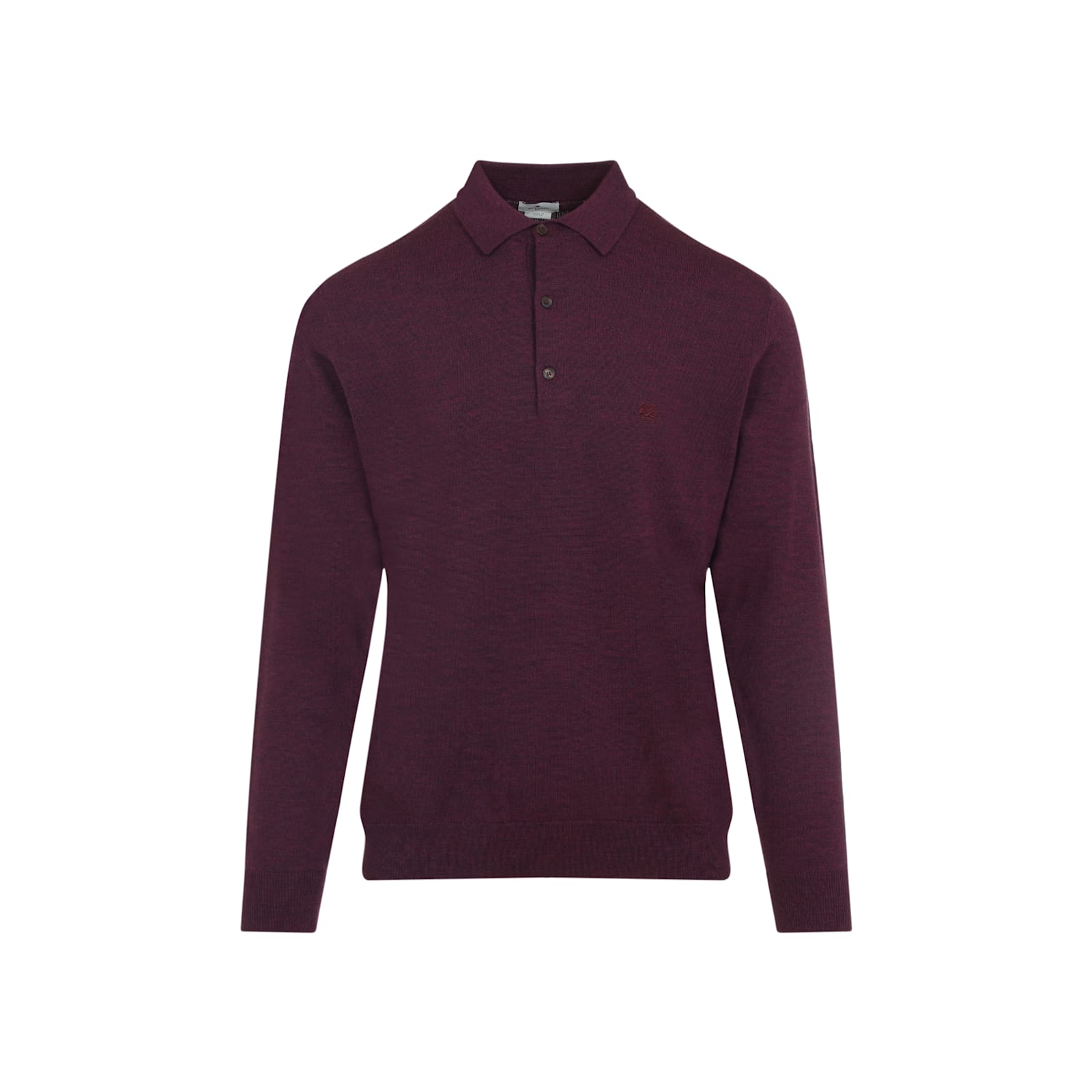 Etro Knitted Long-sleeved Polo Sweater In Purple