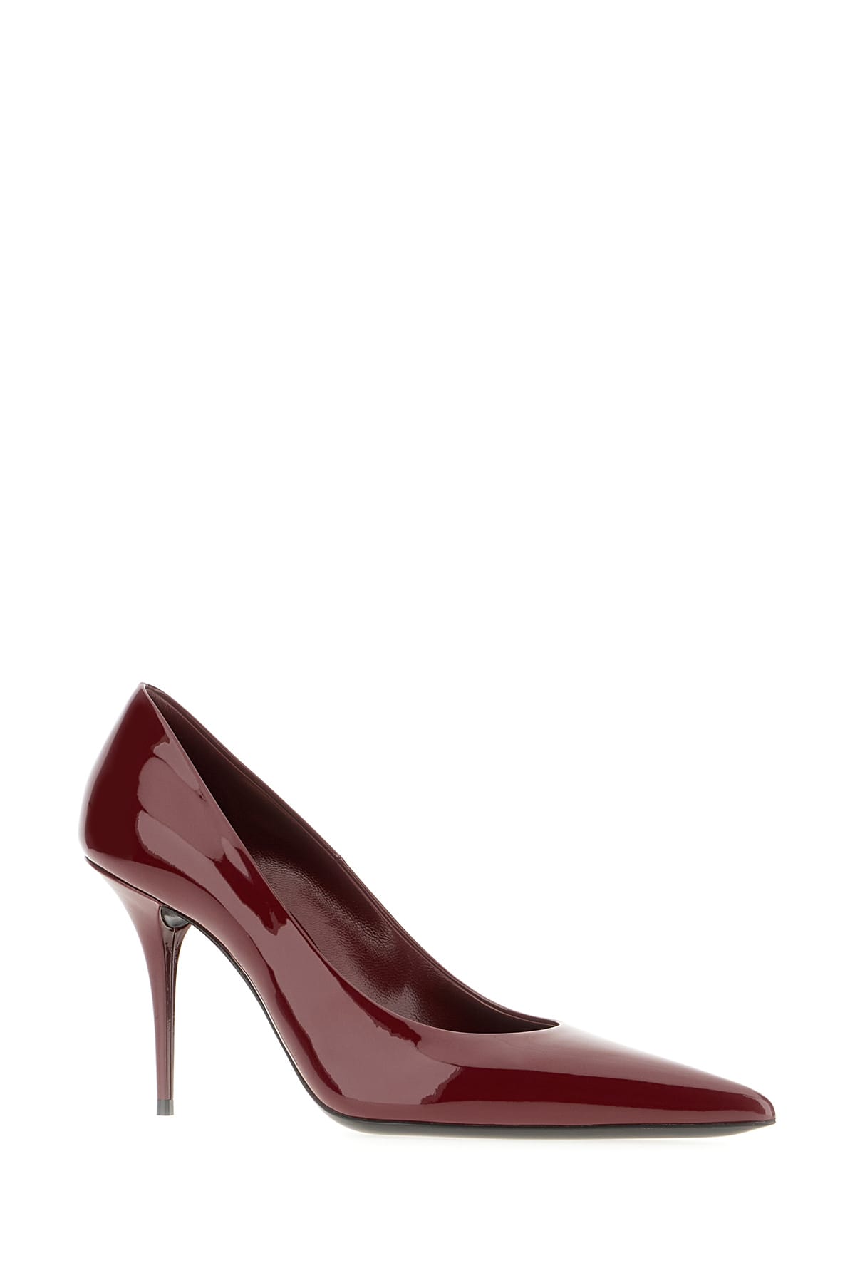 Shop Saint Laurent Burgundy Leather Norma Pumps In Grenat