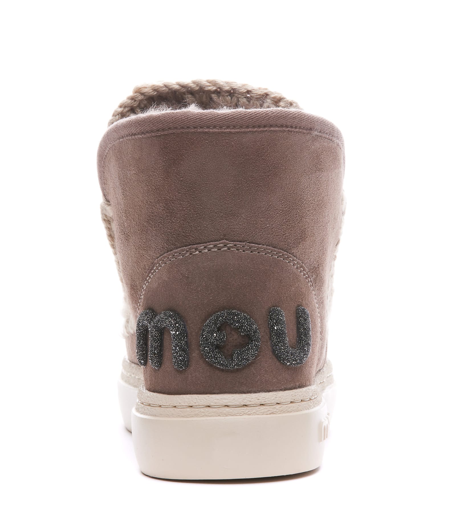 Mou Eskimo Bold Sneaker Glitter Logo In Brown