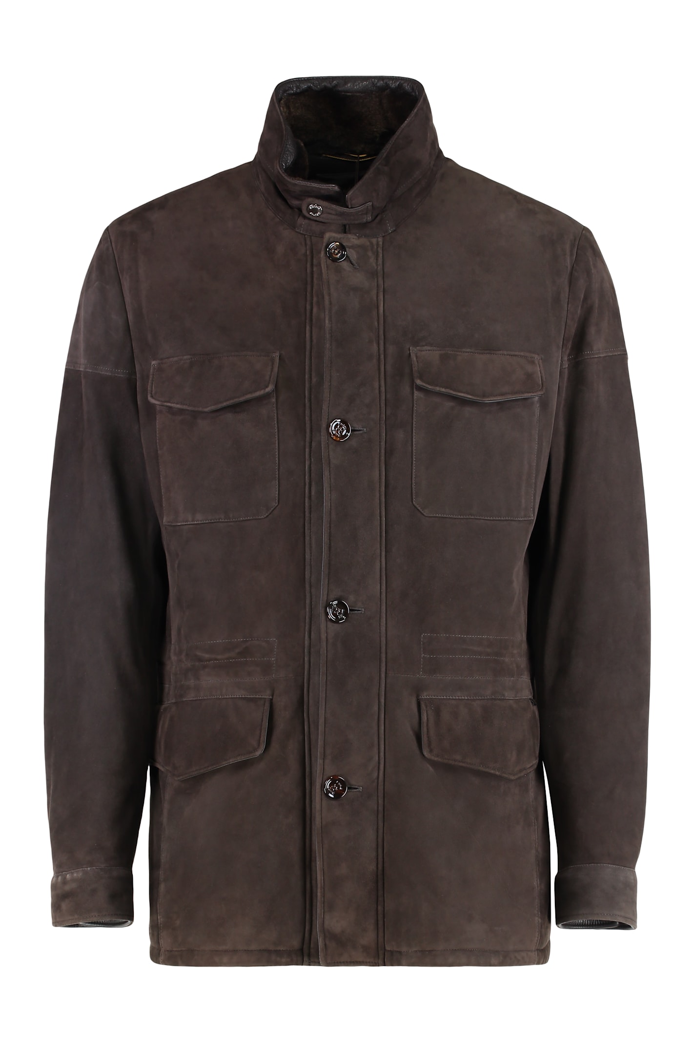 Moorer Button-fastening Flap-pocket Jacket In Brown