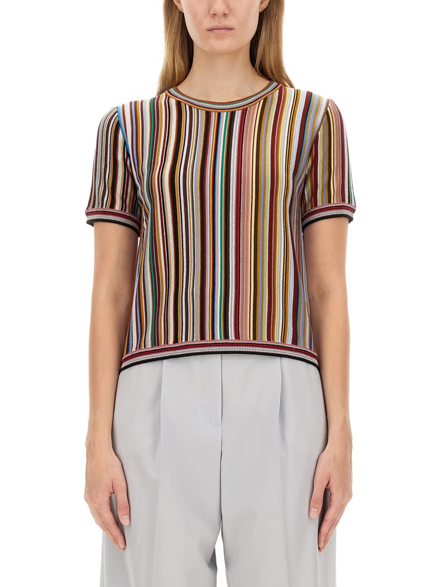 Shop Paul Smith Signature Stripe Jersey In Multicolour