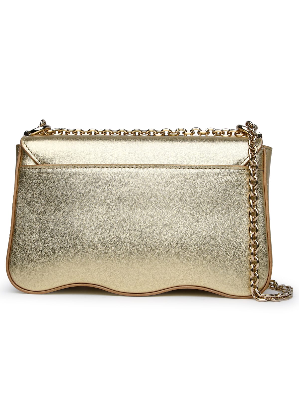 Shop Furla 1927 Gold Calf Leather Bag