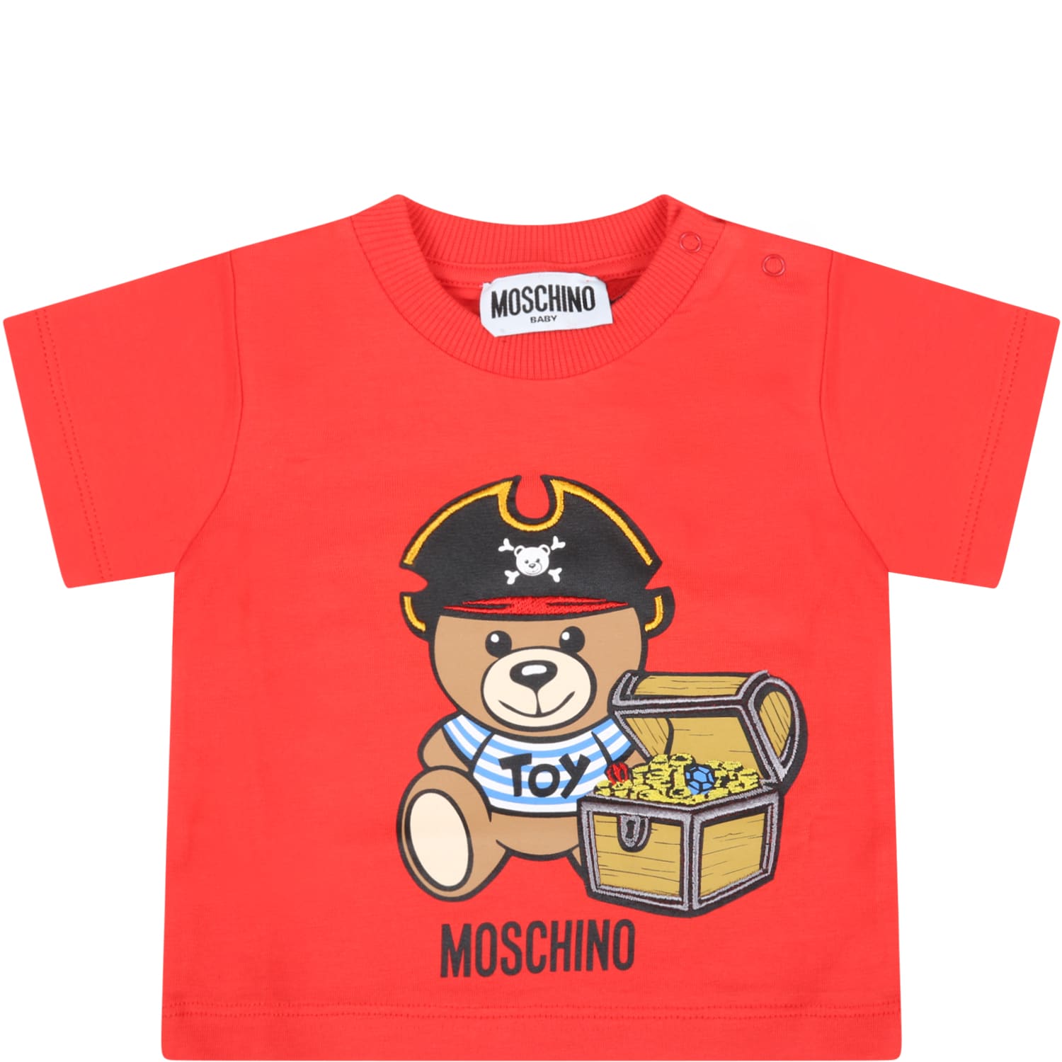 Moschino Red T-shirt For Babyboy With Logo