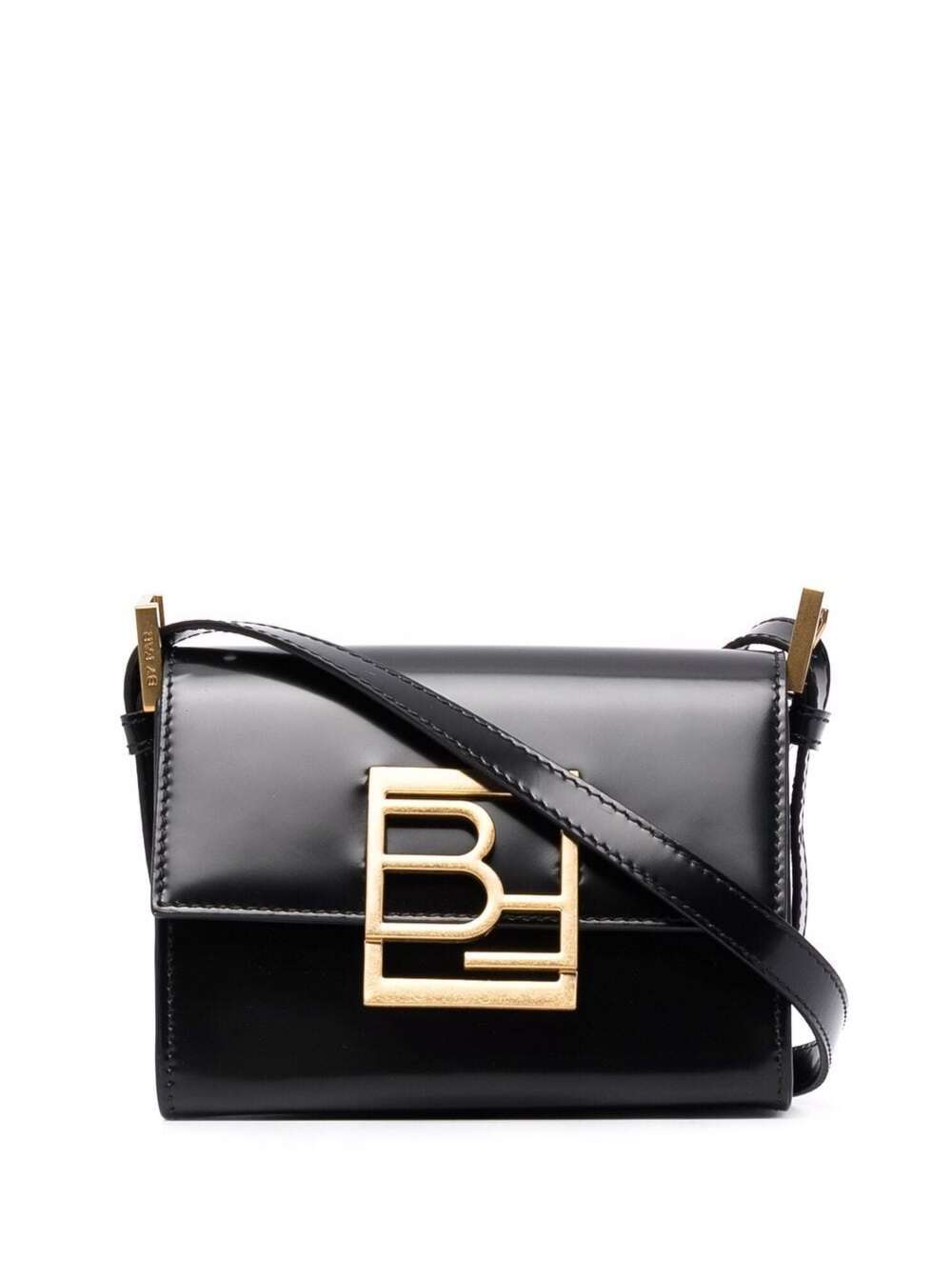 Fran Glossy Black Patent Leather Crossbody Bag By Far Woman