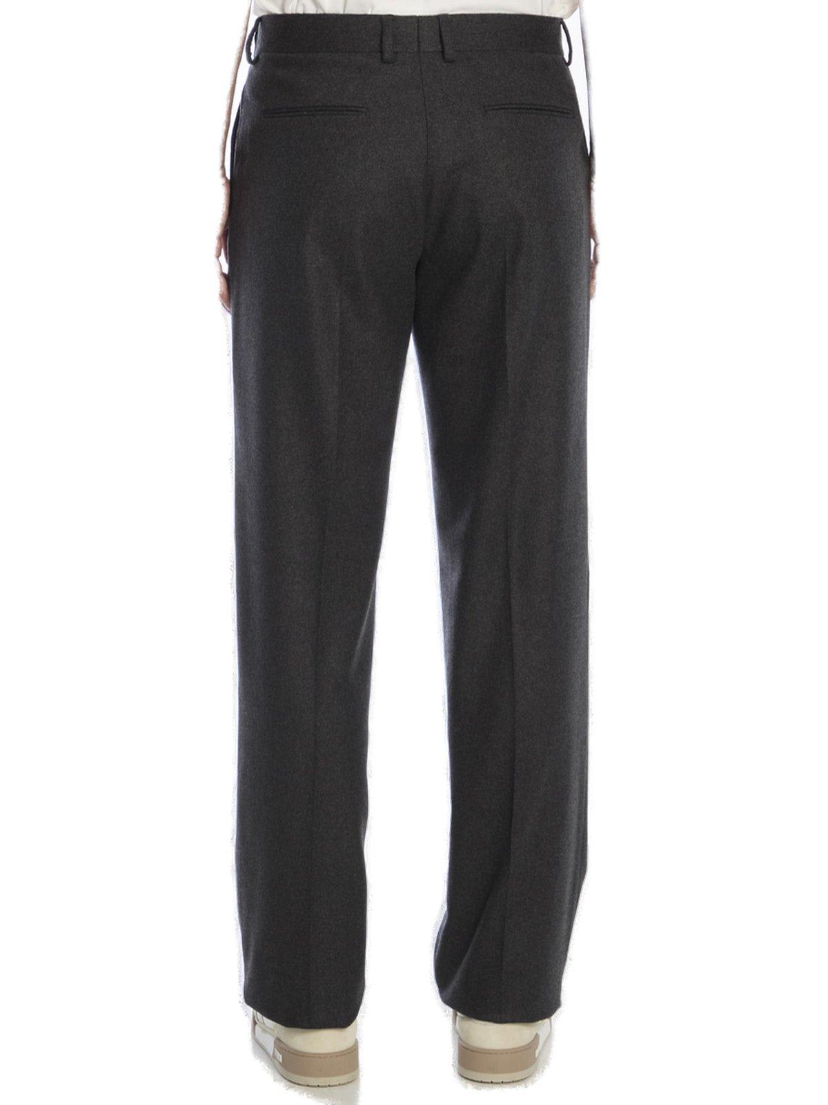 Shop Fendi Straight-leg Tailored Cut Trousers In Grey