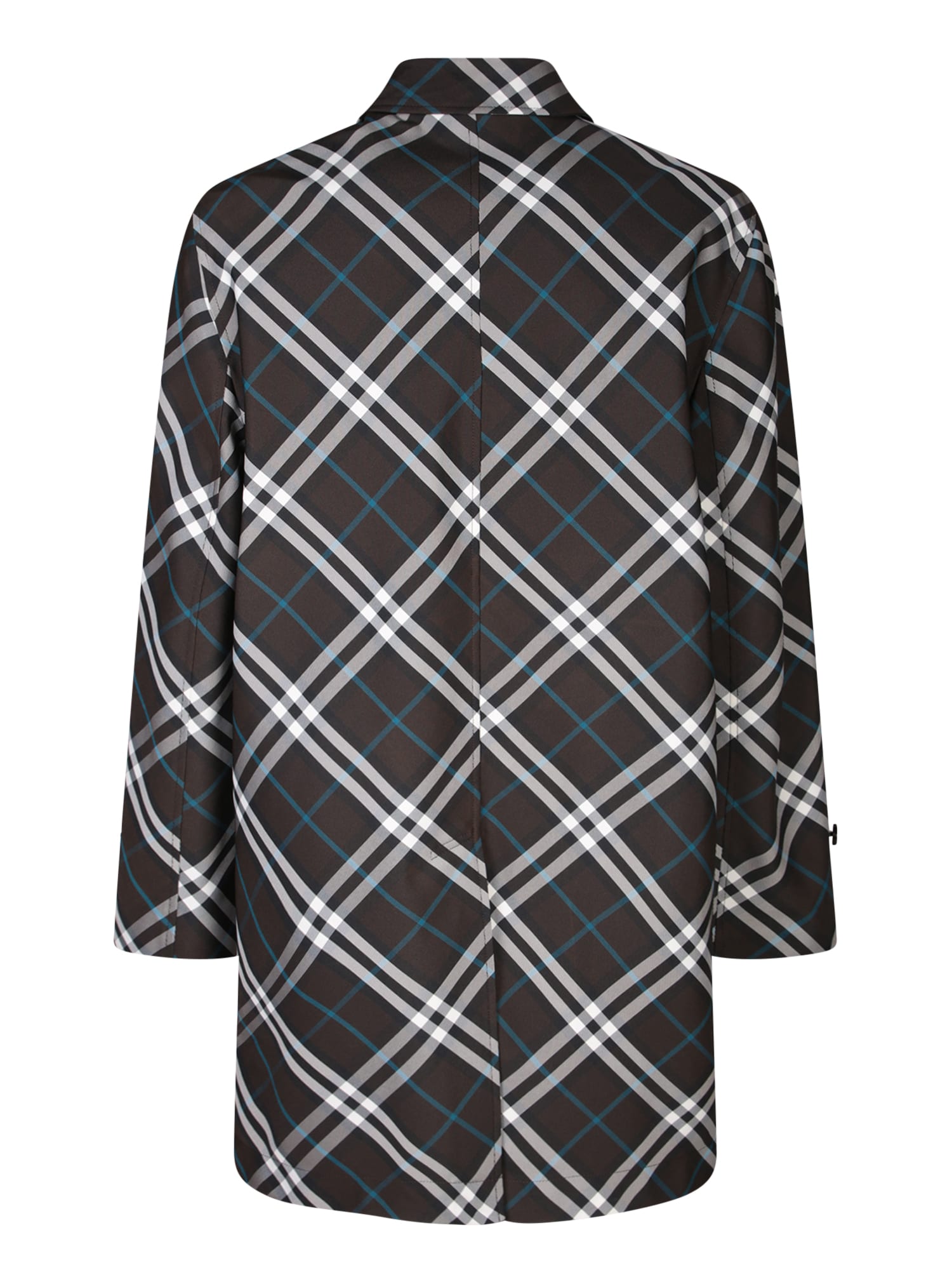 Shop Burberry Grey Check Coat