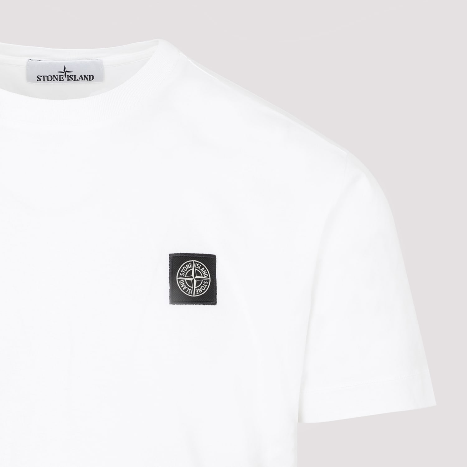 Stone Island Classic Small Logo Tee In White