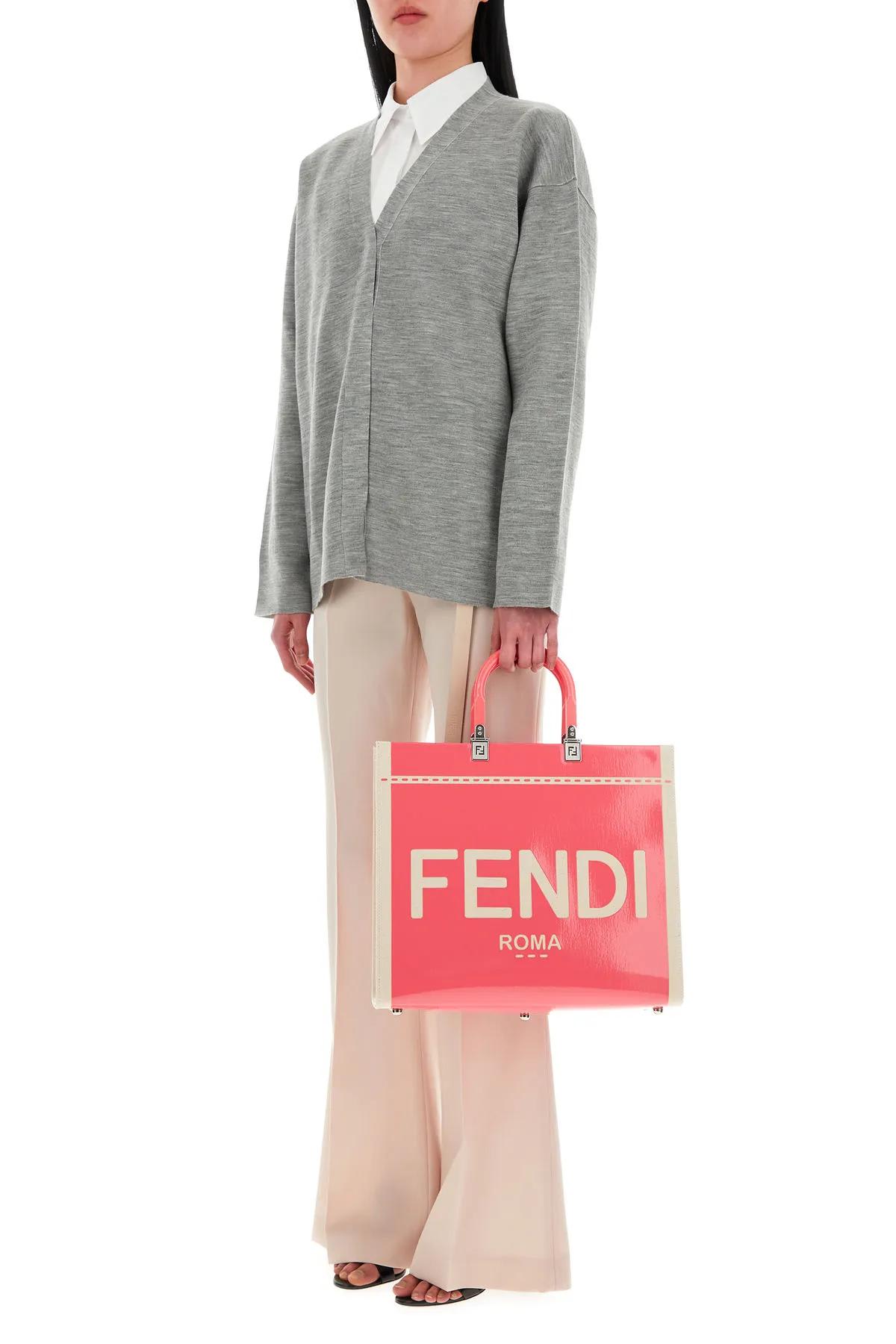 Shop Fendi Light Pink Gabardine Pant In Beige