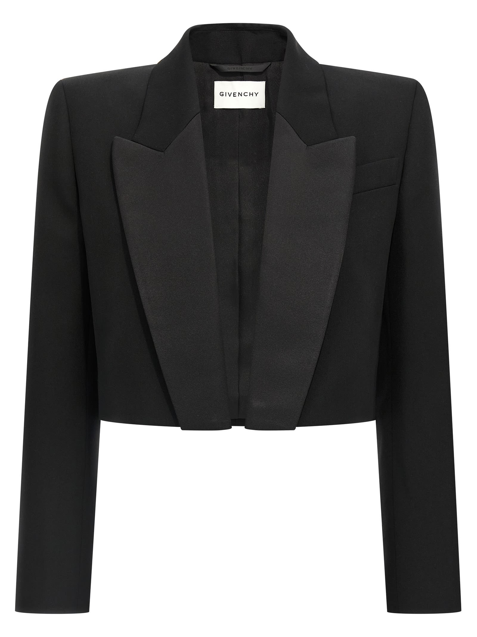 Givenchy Peak-lapel Padded-shoulder Blazer In Black