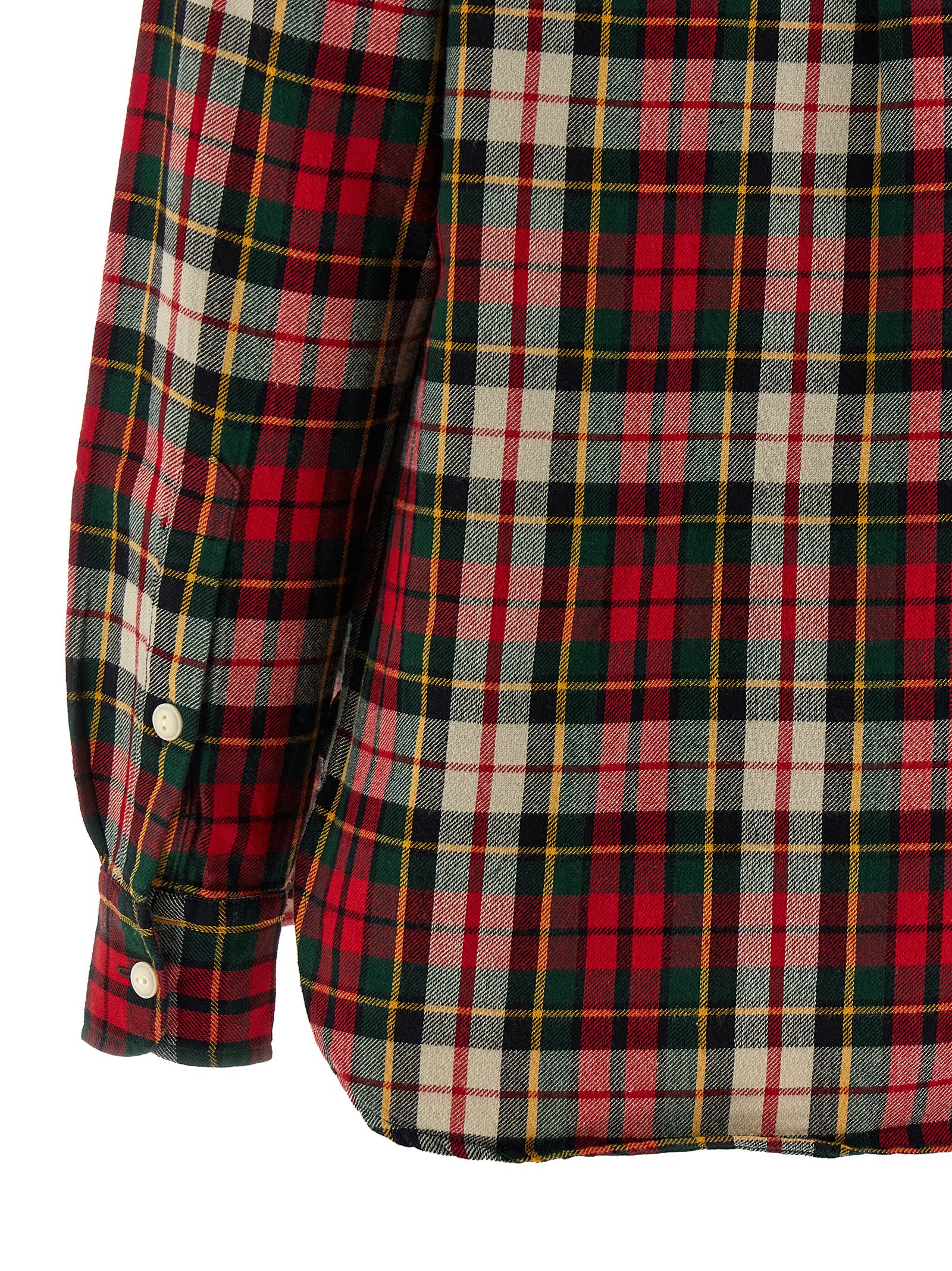Polo Ralph Lauren Tartan Shirt With Curved Hem And Long Sleeves In Multi