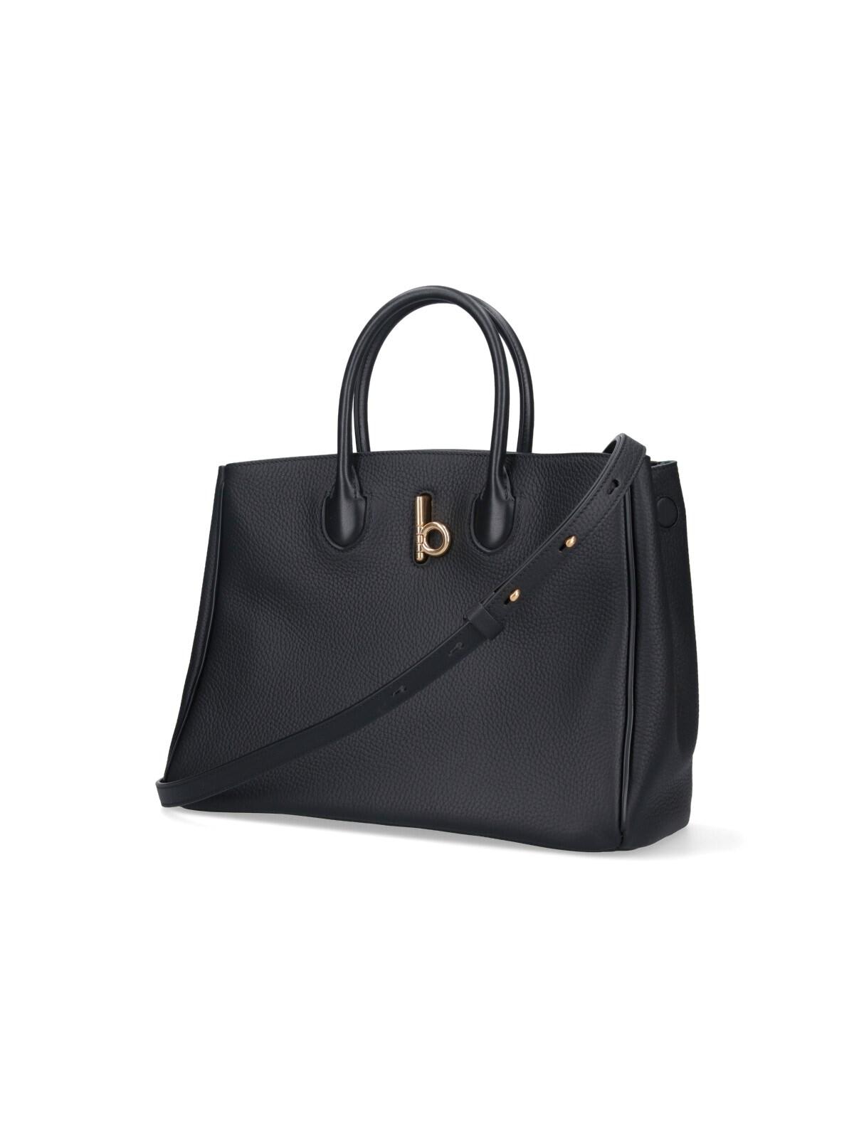 Shop Burberry Rocking Horse Small Tote Bag In Black