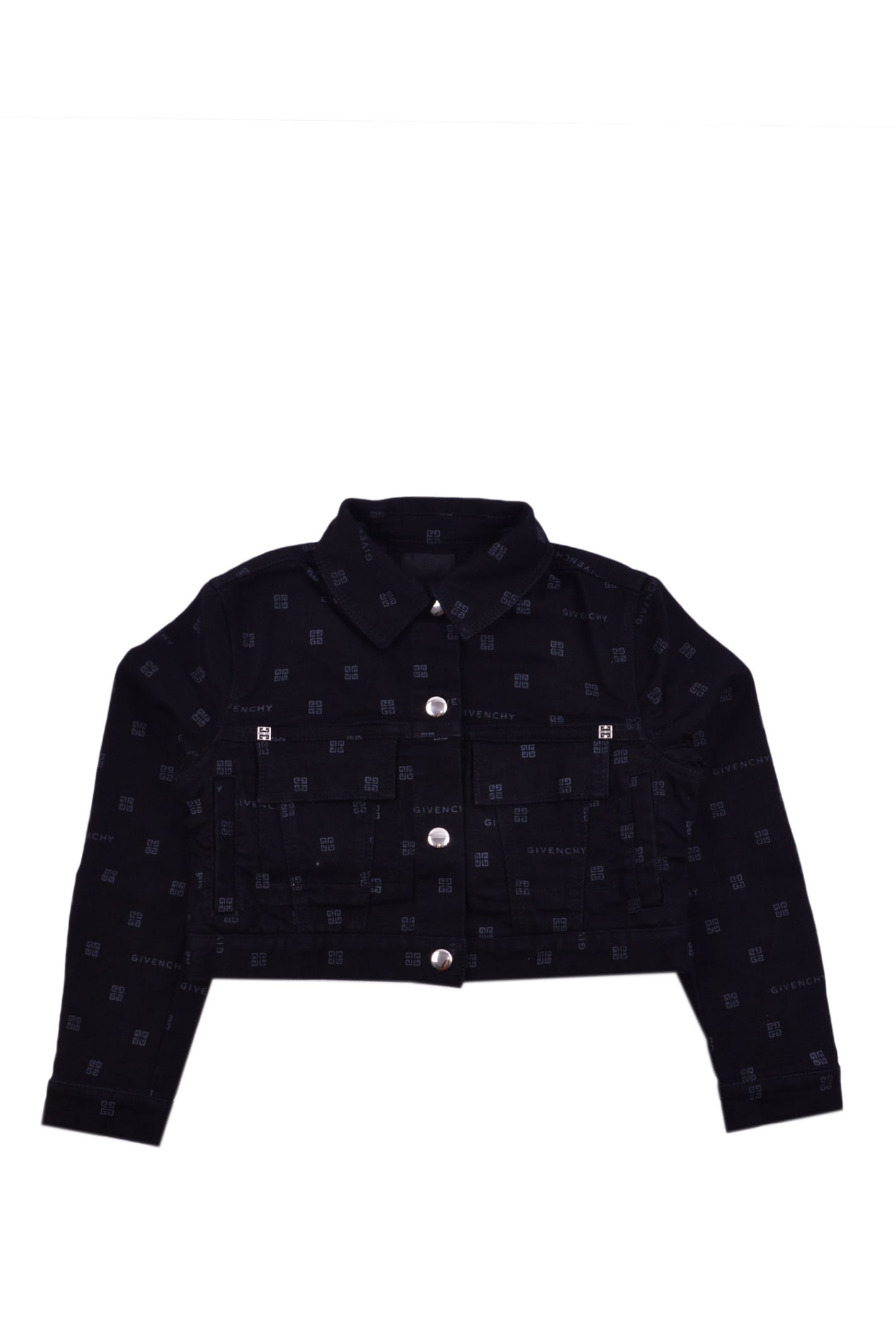 Givenchy Kids' Cotton Denim Jacket In Back