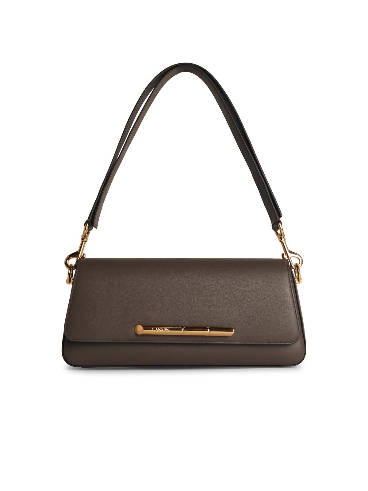 LANVIN SEQUENCE BROWN LEATHER CROSSBODY BAG 