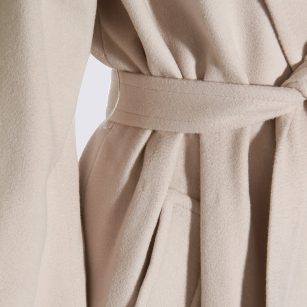 Eleventy Waist Belted Long Length Lapels Pockets In Neutral