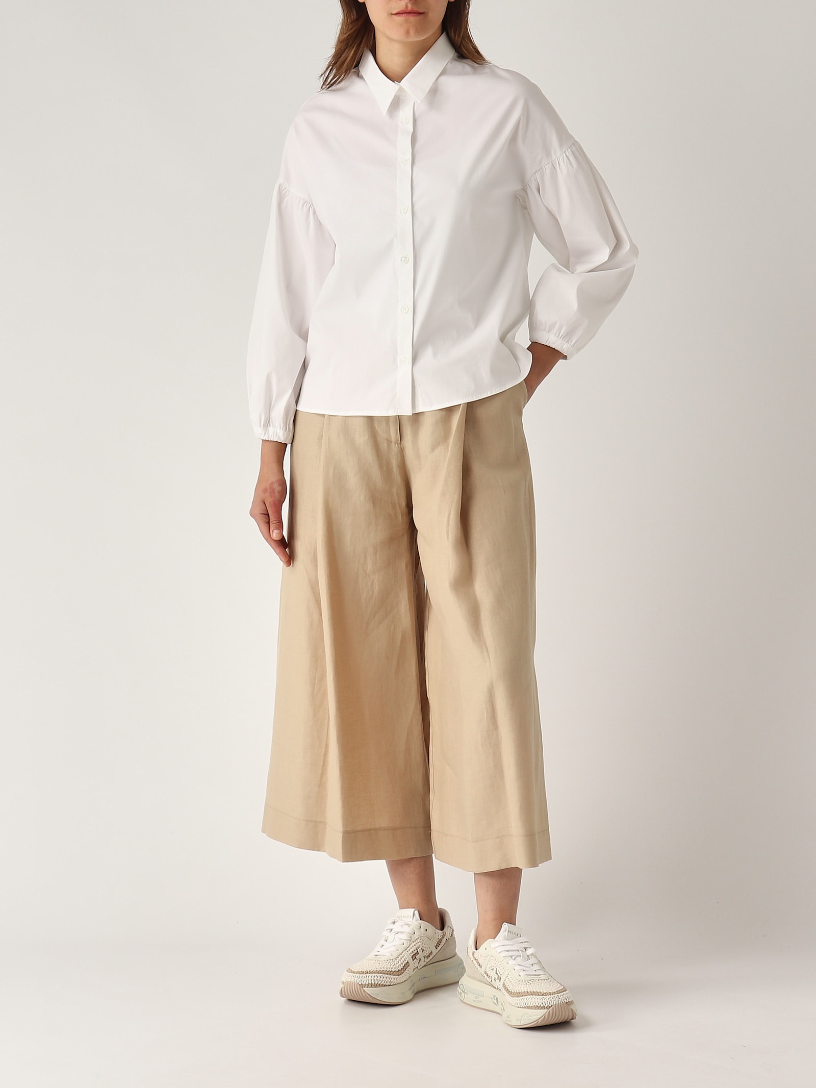 Gran Sasso Camicia M/l Arricciata Shirt In White