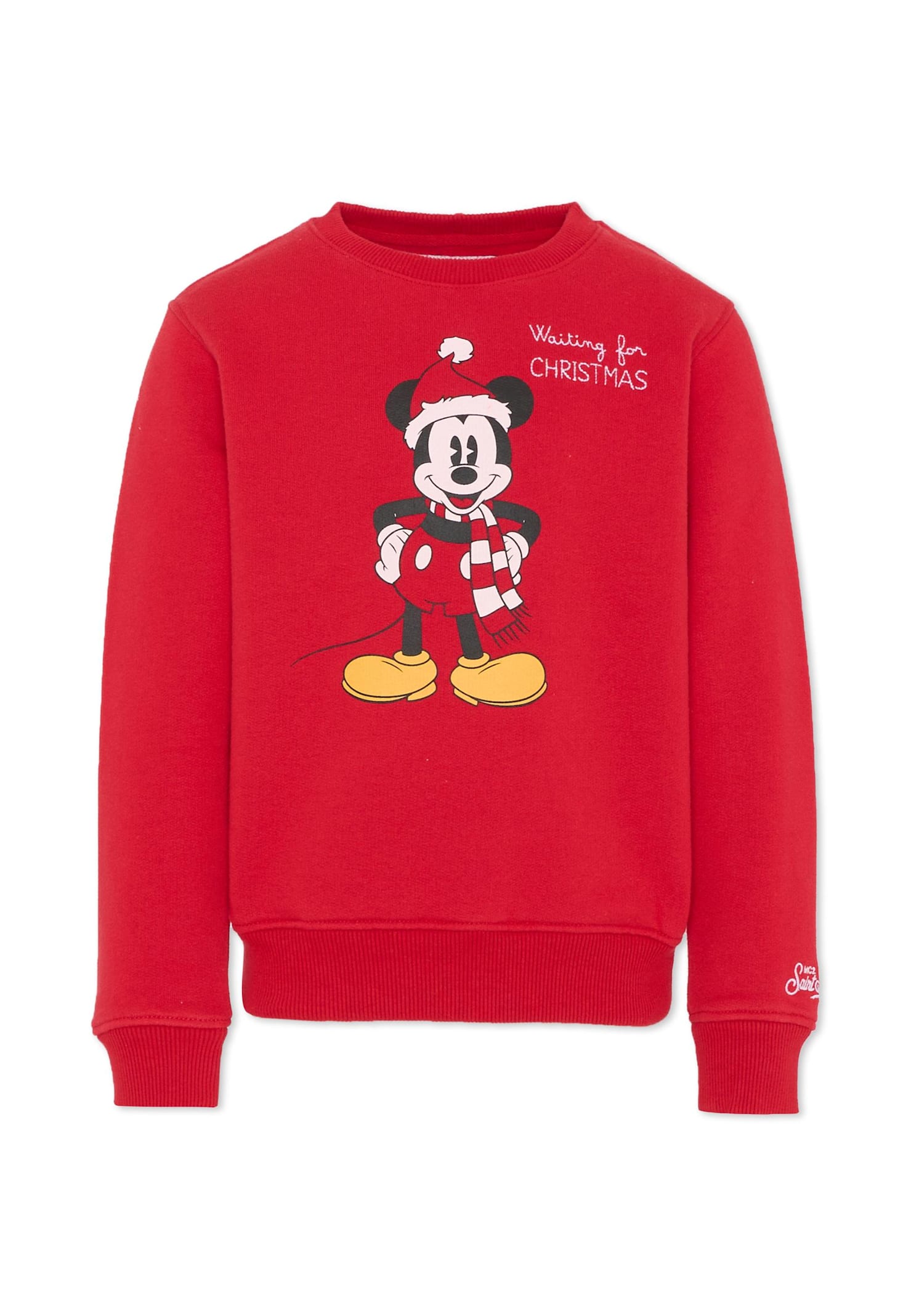 Mc2 Saint Barth Red Sweatshirt For Boy With Mickey Mouse In Red