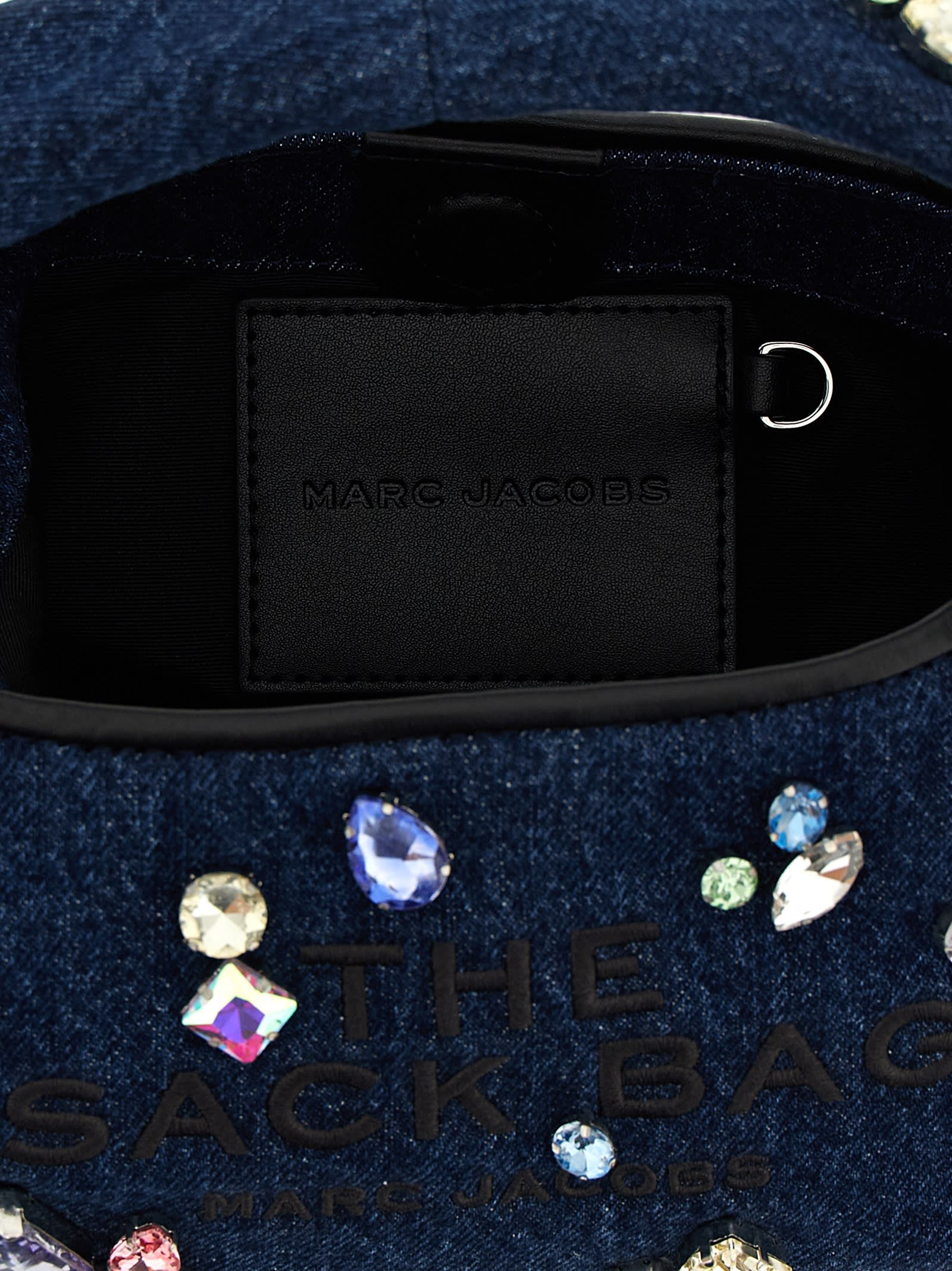 Marc Jacobs The Gem Denim Mini Sack Handbag In Blue