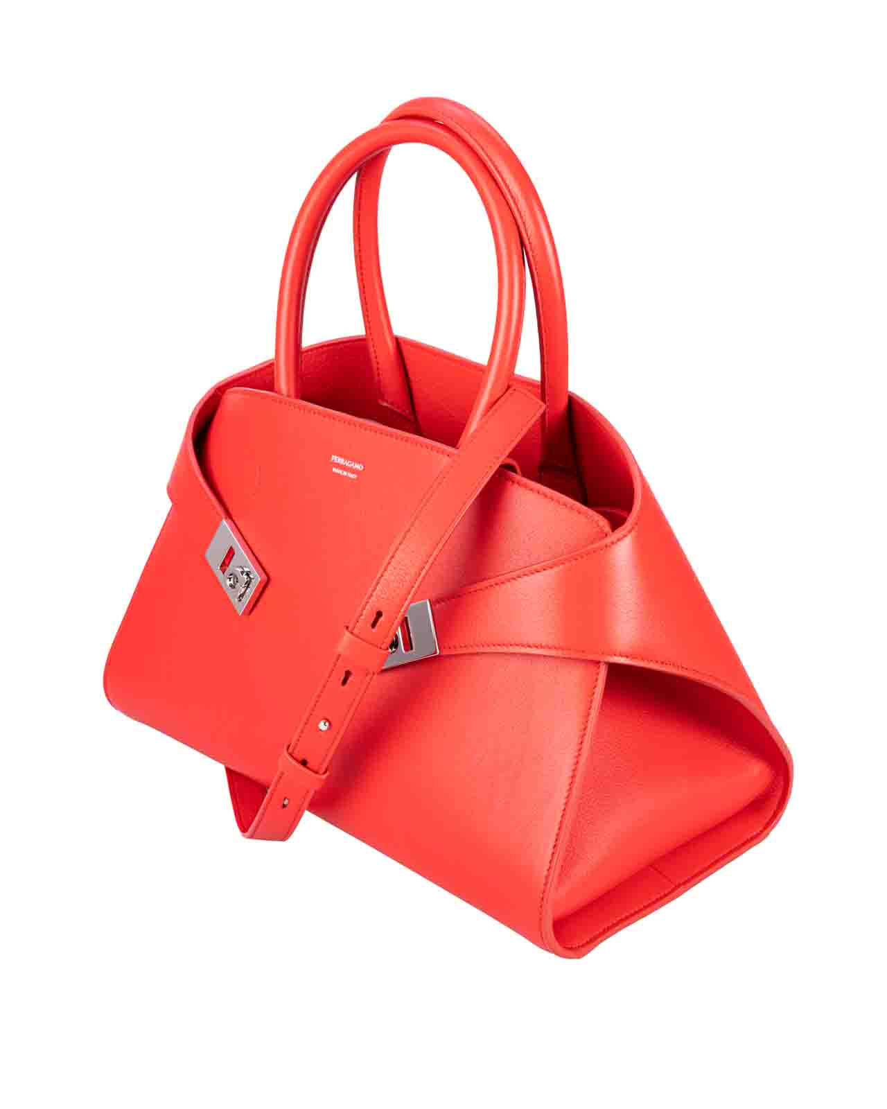 Shop Ferragamo Salvatore Hug Handbag In Red